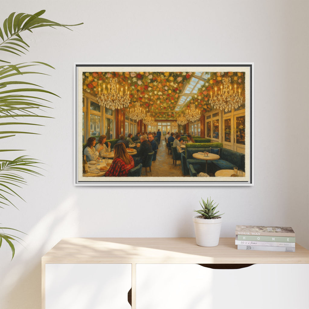 RH Rooftop — Restaurant Print | Matte Canvas + Wooden Frame