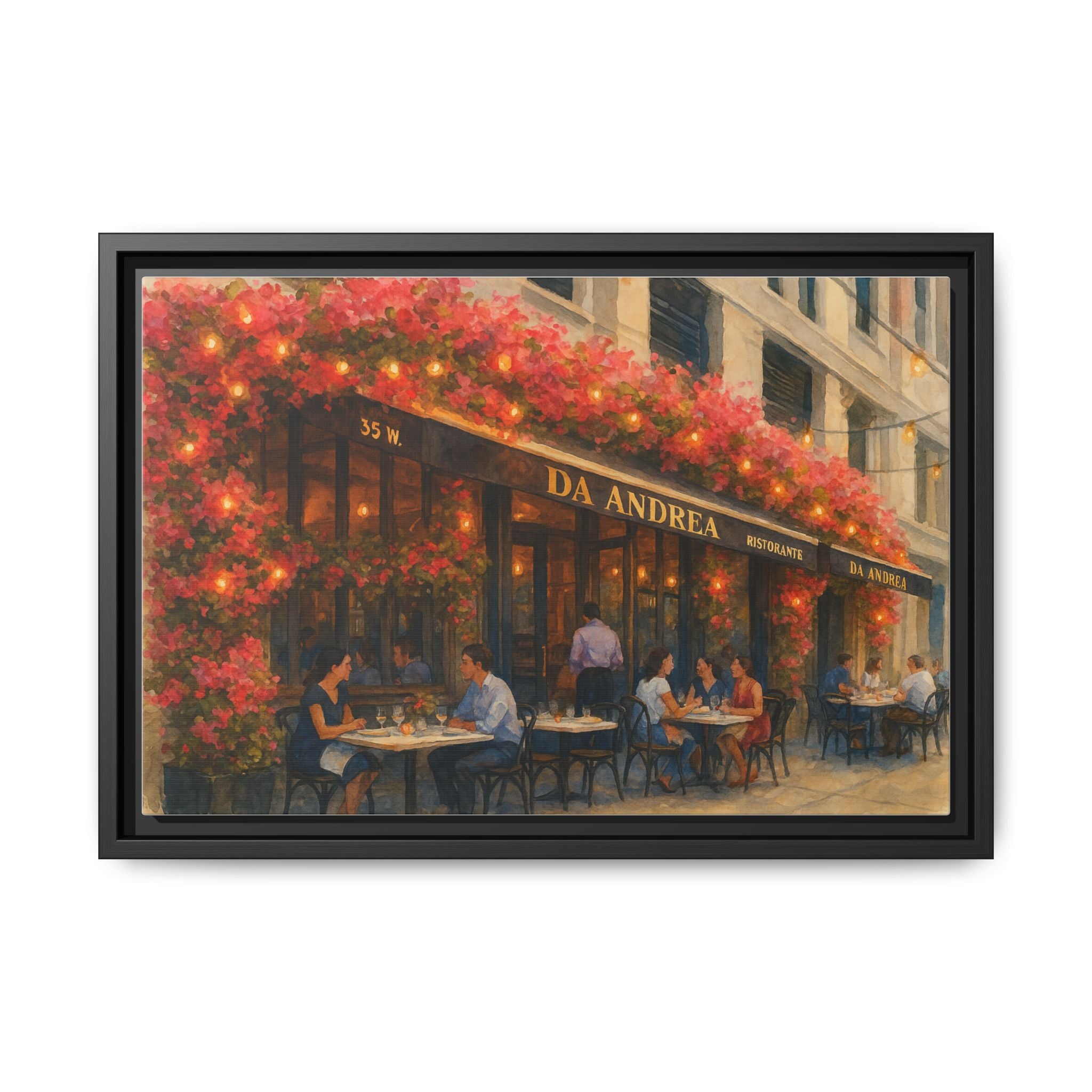 Da Andrea — Restaurant Print | Matte Canvas + Wooden Frame