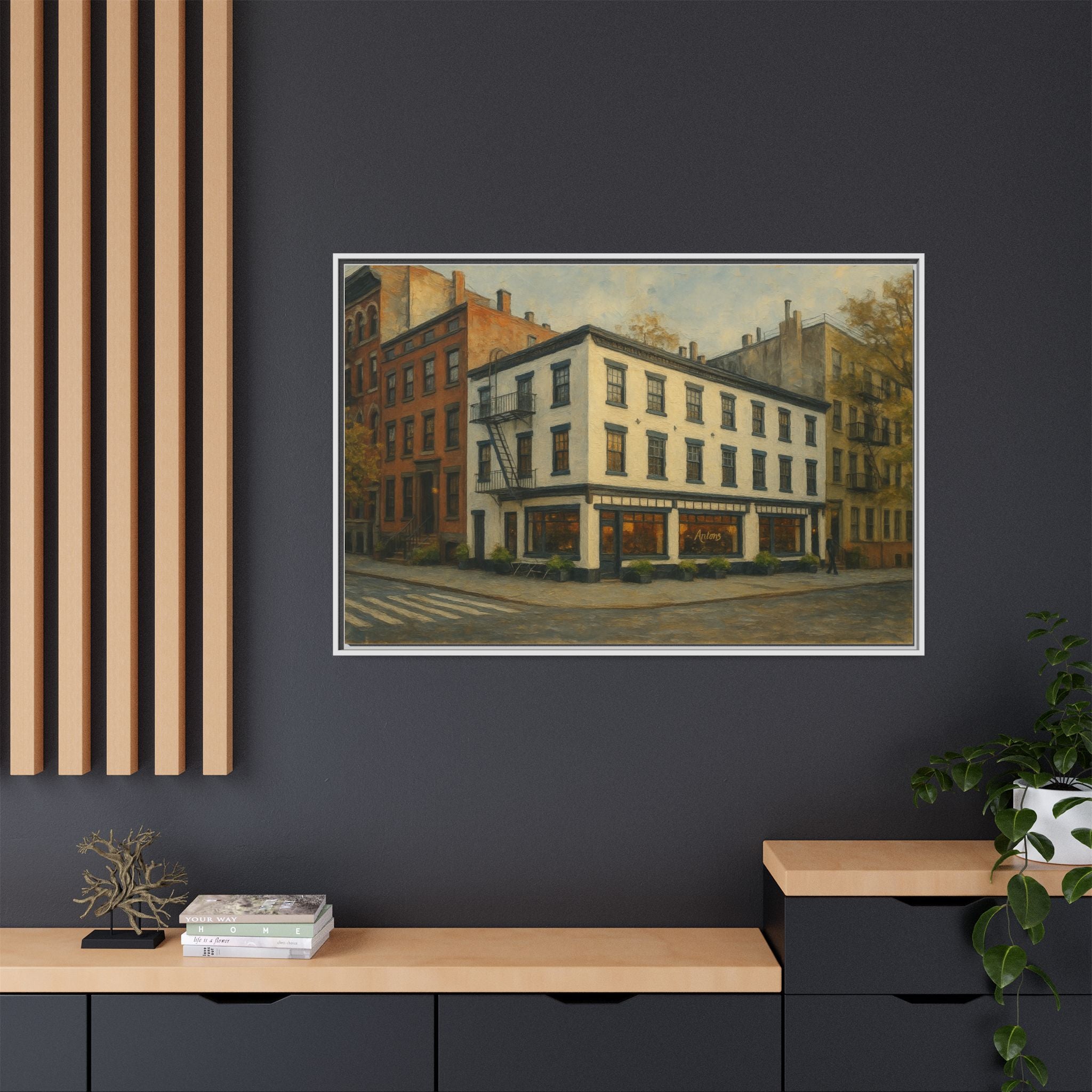 Anton's — Restaurant Print | Matte Canvas + Wooden Frame