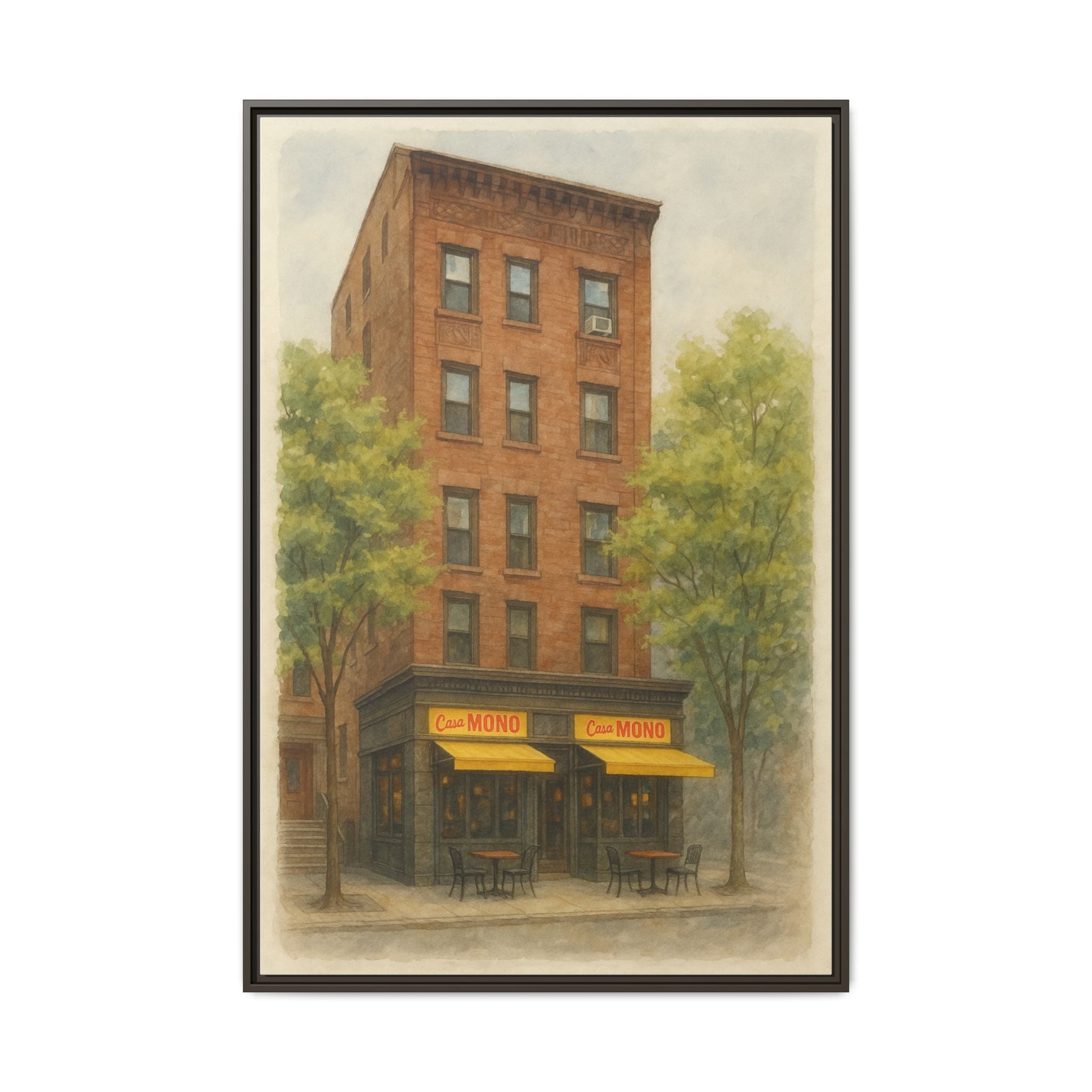 Casa Mono — Restaurant Print | Matte Canvas + Wooden Frame