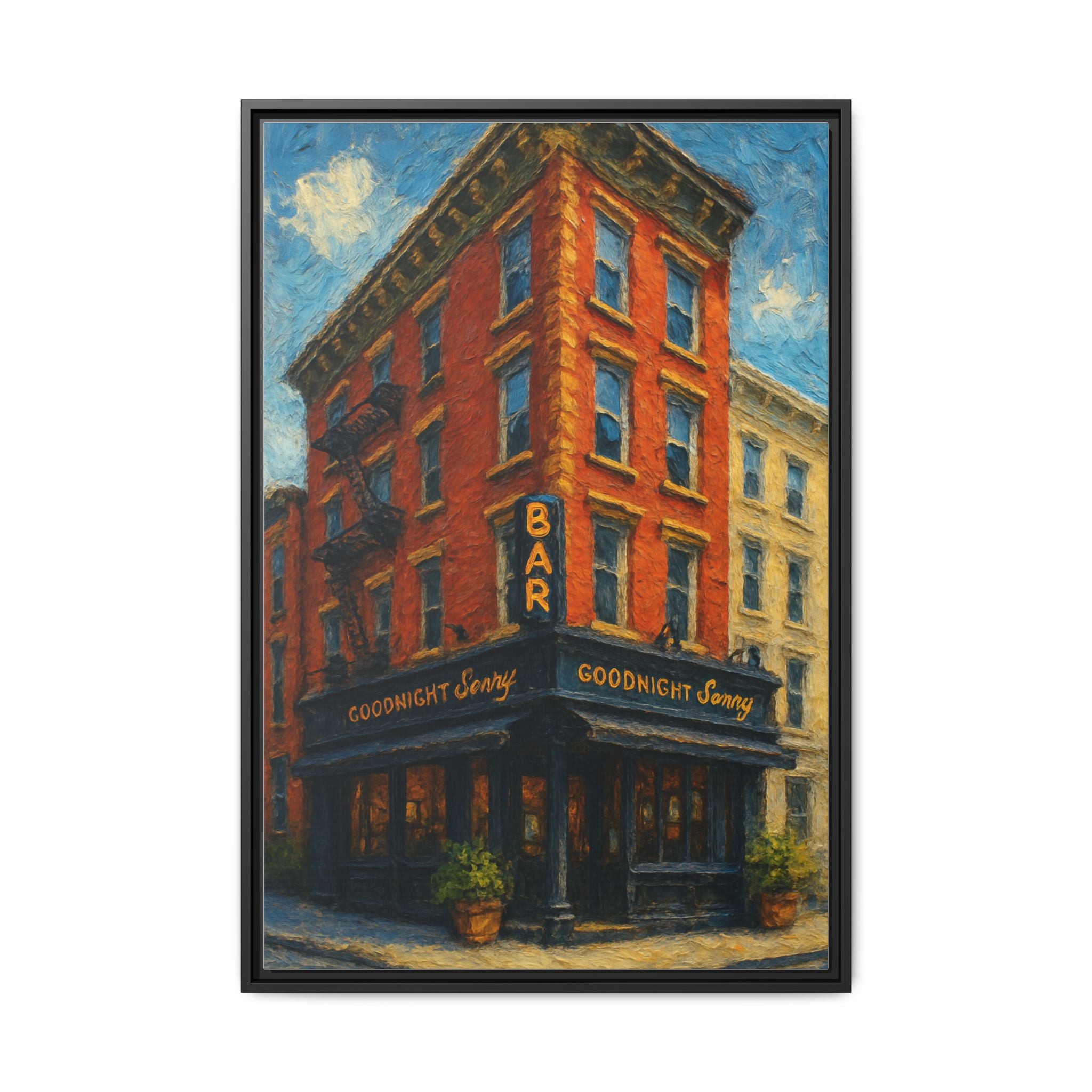 Goodnight Sonny — Restaurant Print | Matte Canvas + Wooden Frame