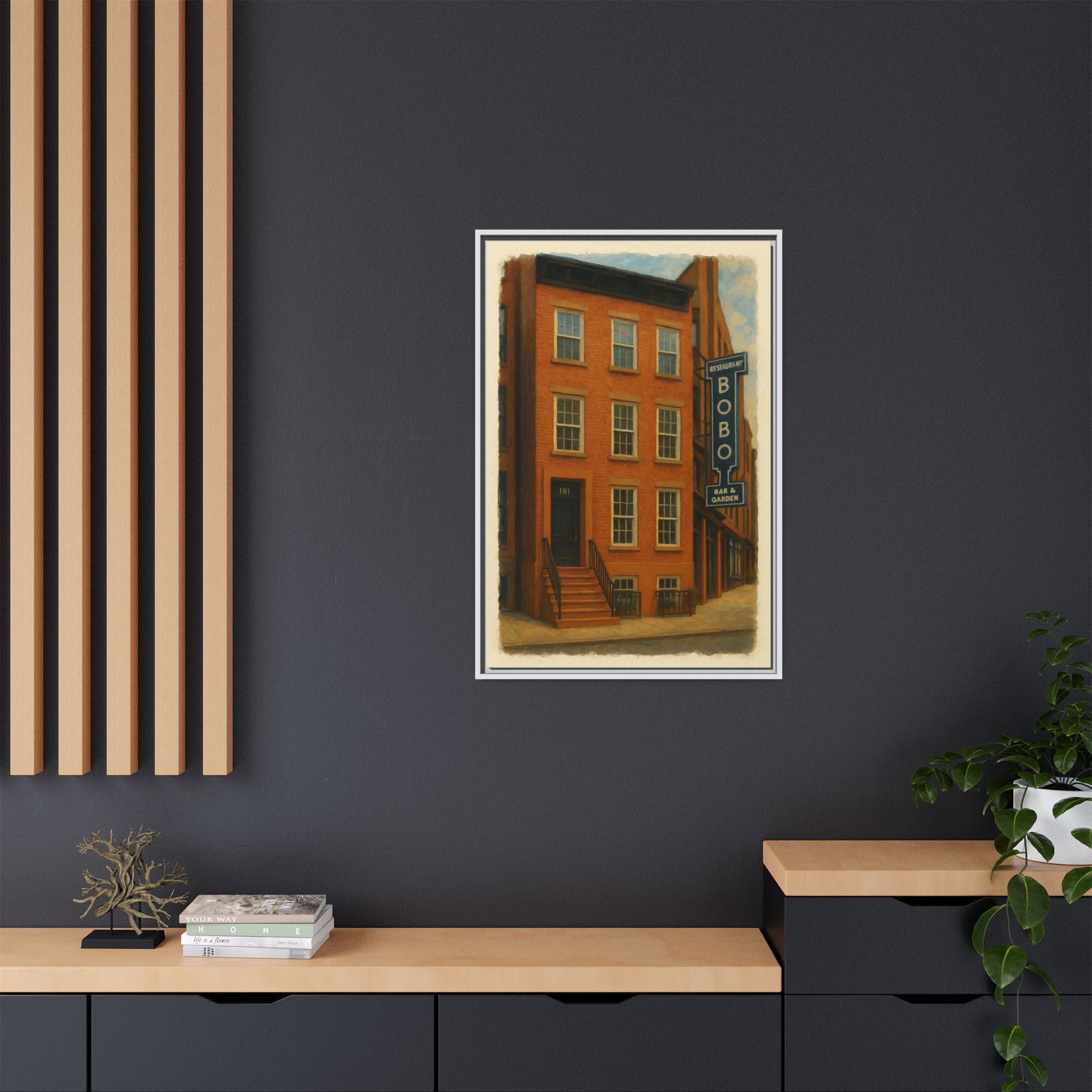 Bobo Restaurant — Restaurant Print | Matte Canvas + Wooden Frame