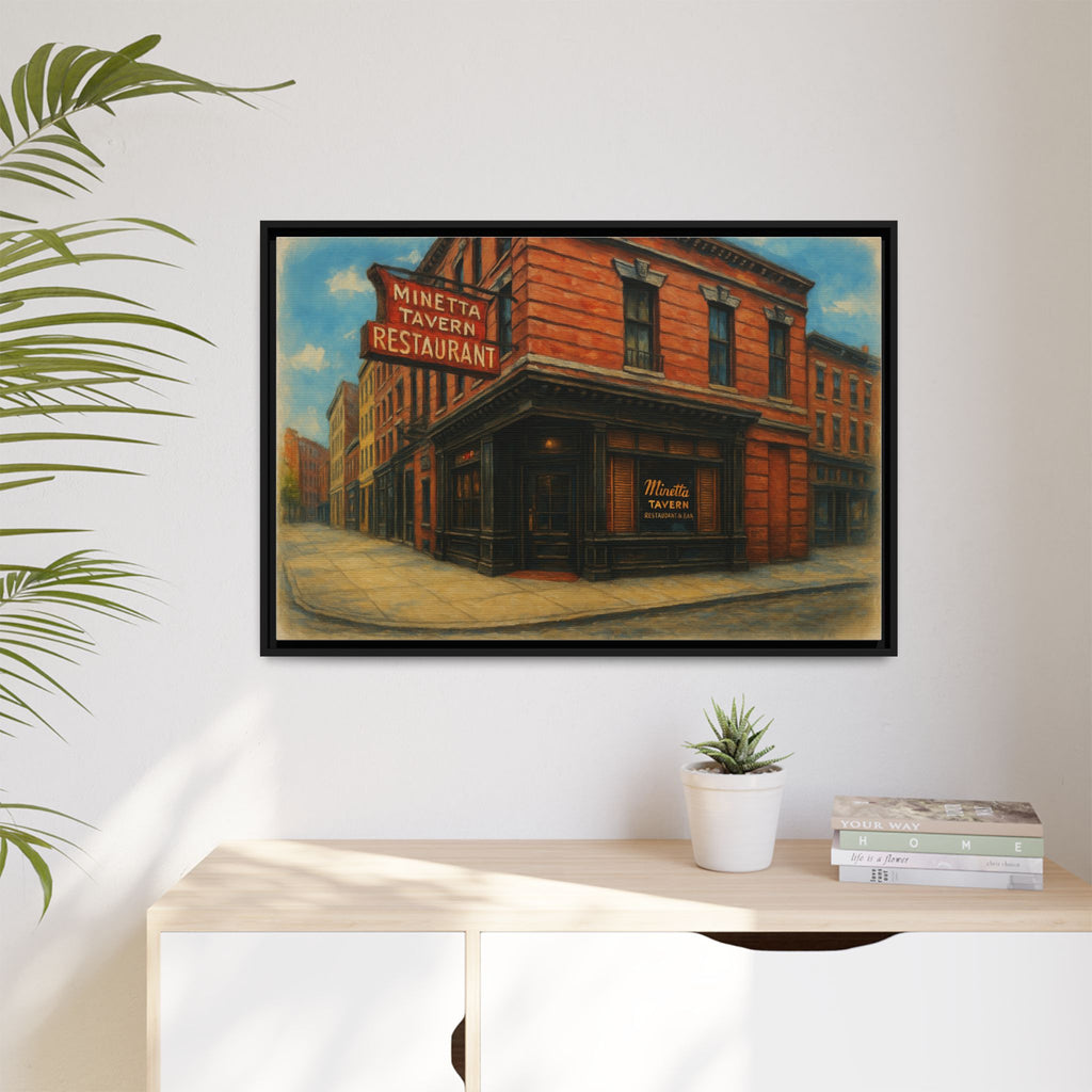 Minetta Tavern — Restaurant Print | Matte Canvas + Wooden Frame