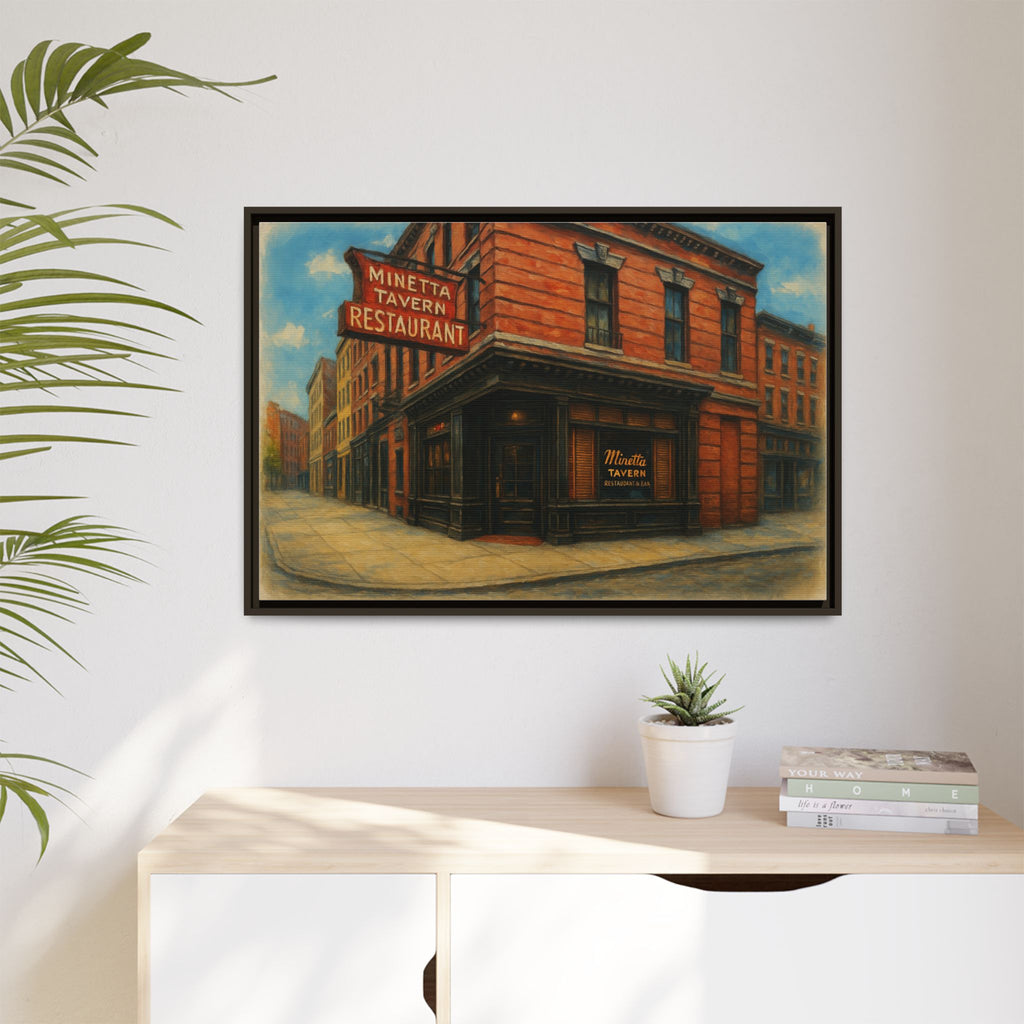 Minetta Tavern — Restaurant Print | Matte Canvas + Wooden Frame