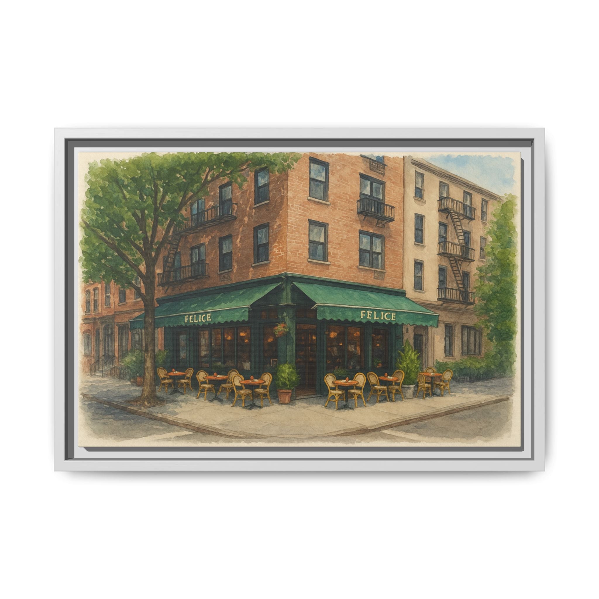 Felice — Restaurant Print | Matte Canvas + Wooden Frame