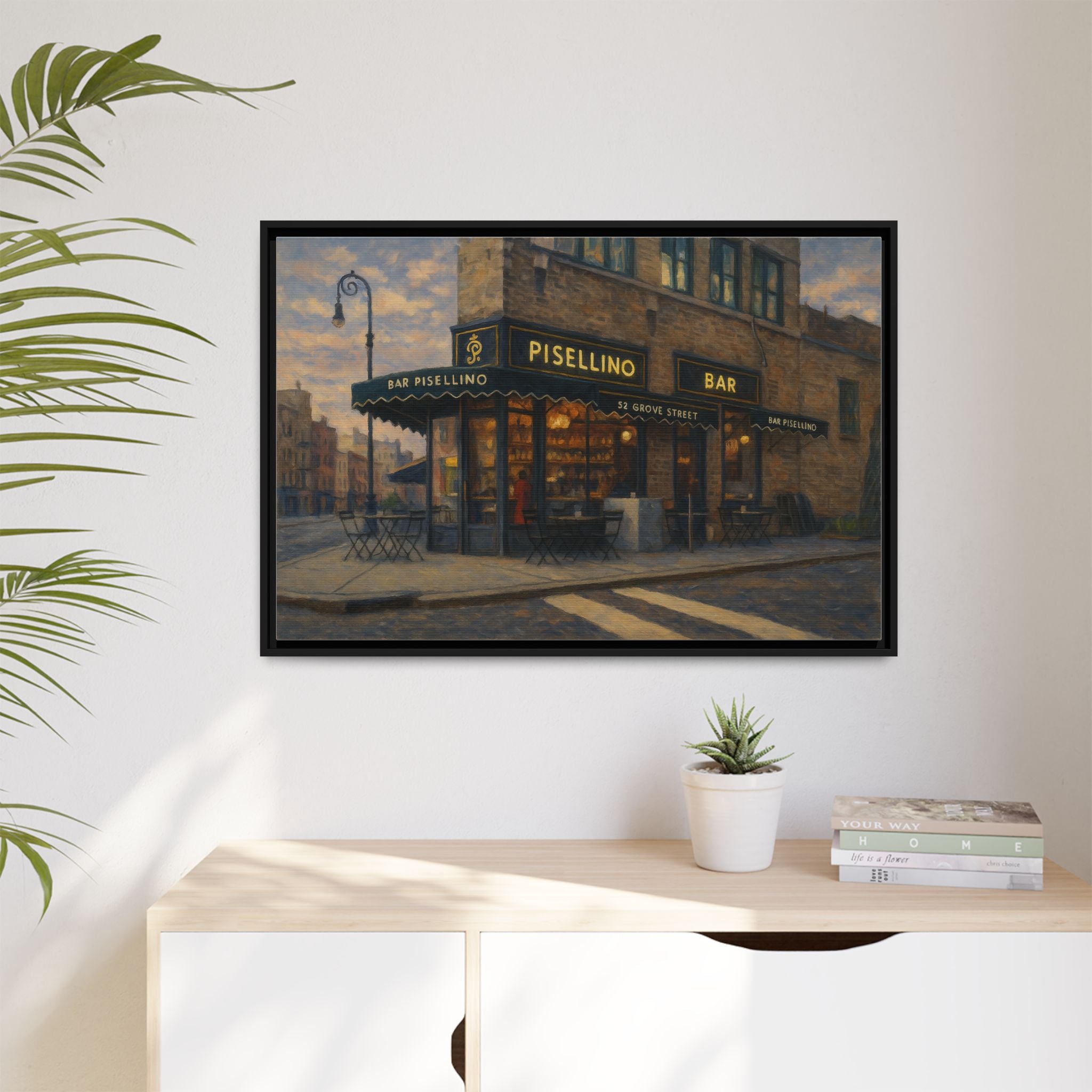 Bar Pisellino — Restaurant Print | Matte Canvas + Wooden Frame