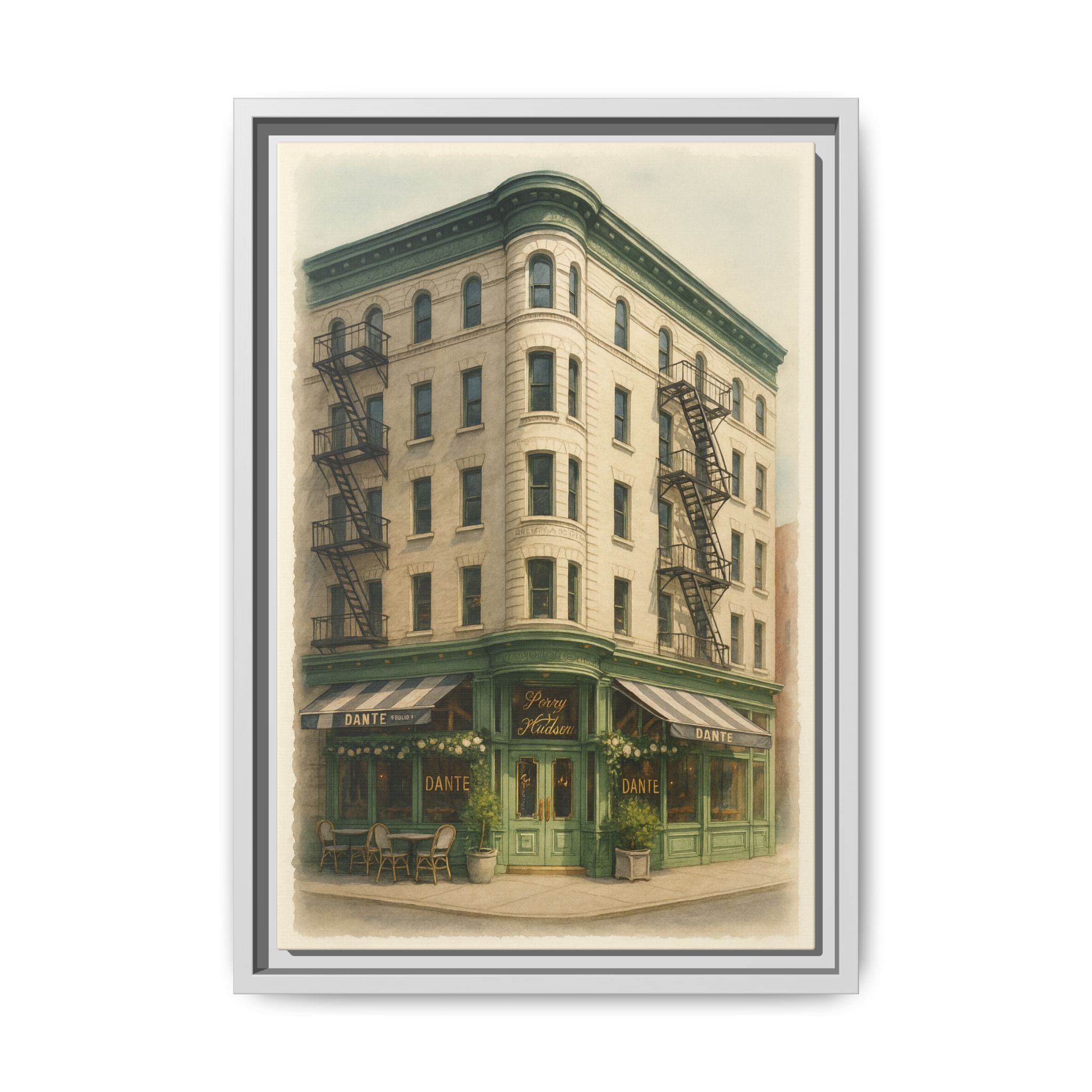 Dante West Village — Restaurant Print | Matte Canvas + Wooden Frame