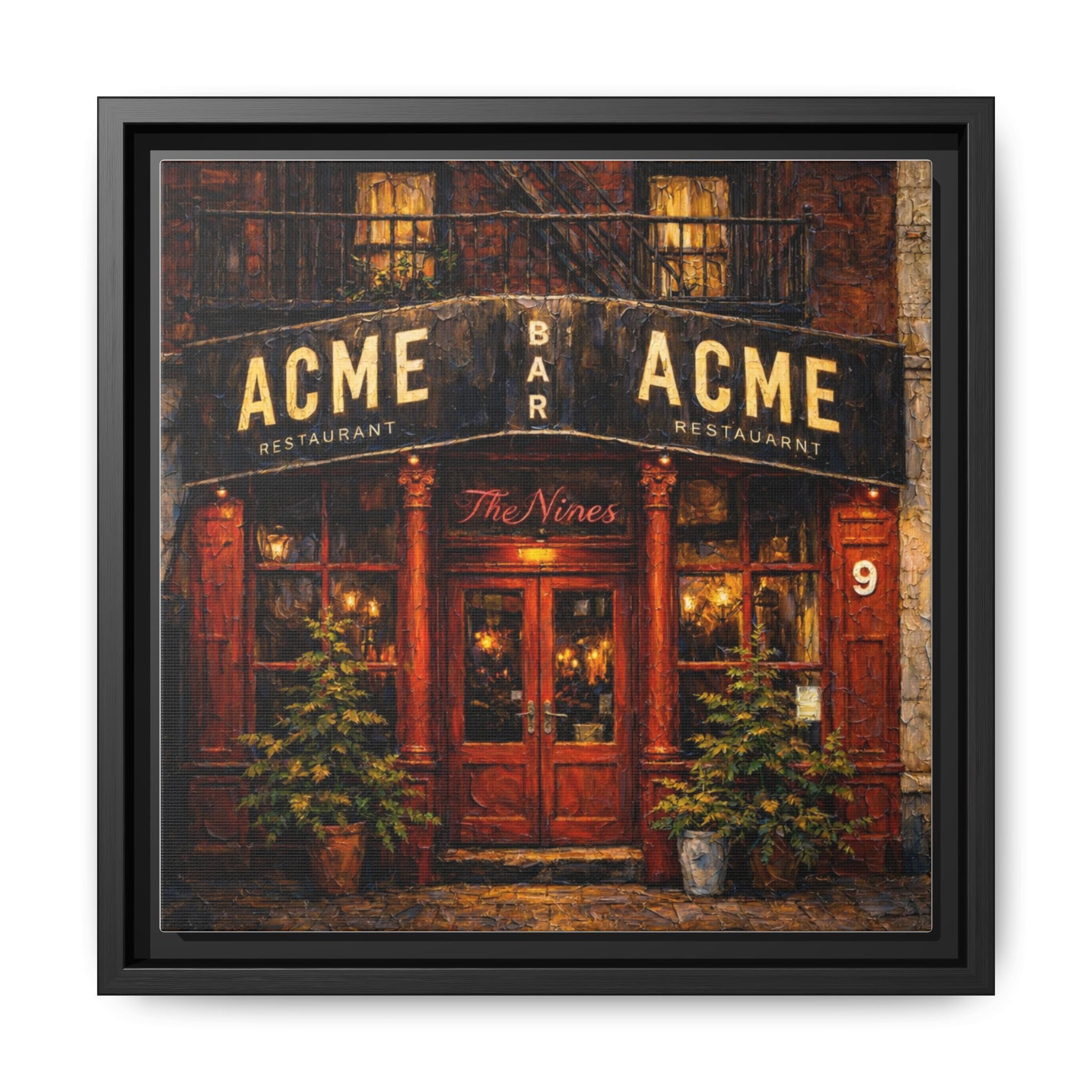 The Nines — Restaurant Print | Matte Canvas + Wooden Frame