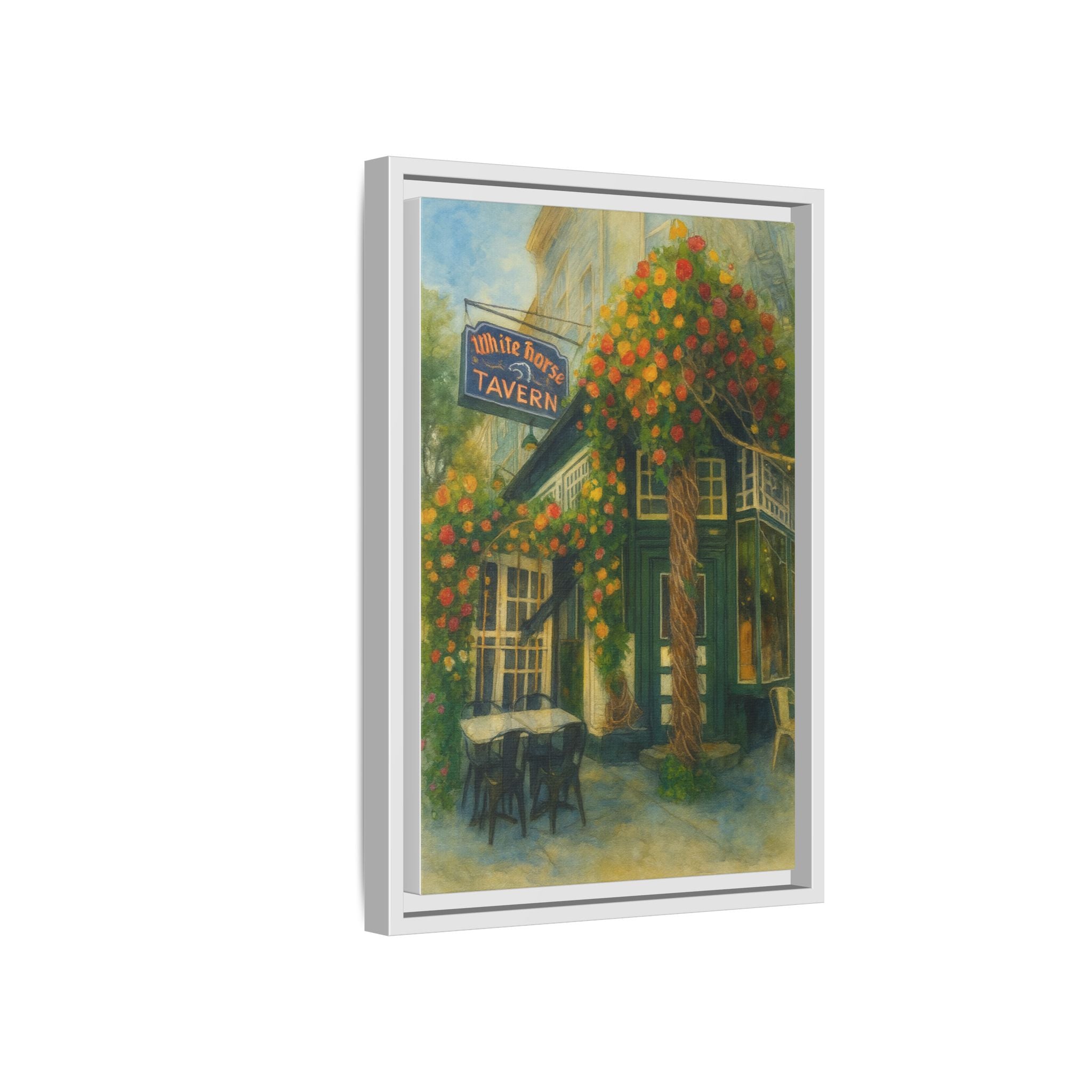 White Horse Tavern — Restaurant Print | Matte Canvas + Wooden Frame