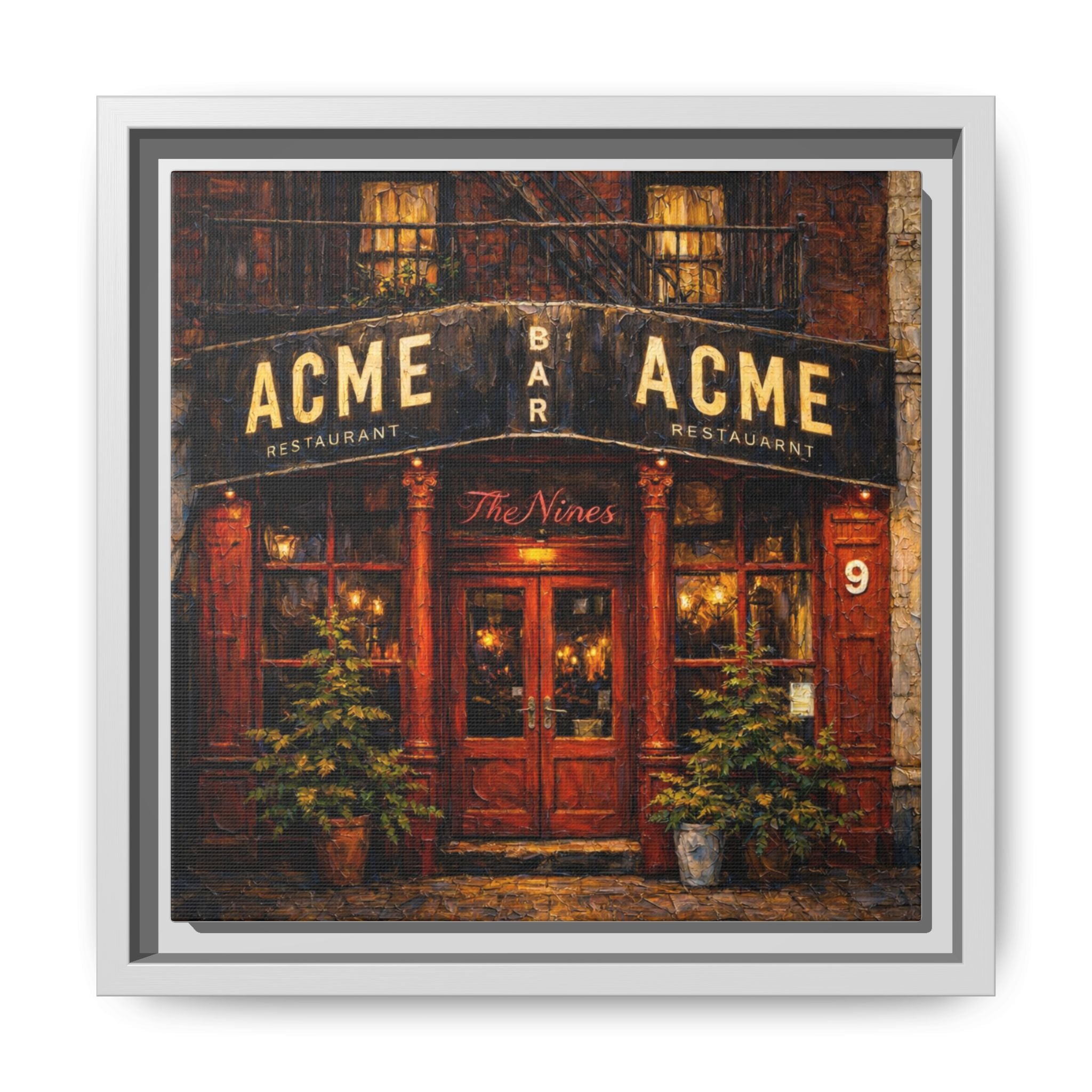 The Nines — Restaurant Print | Matte Canvas + Wooden Frame