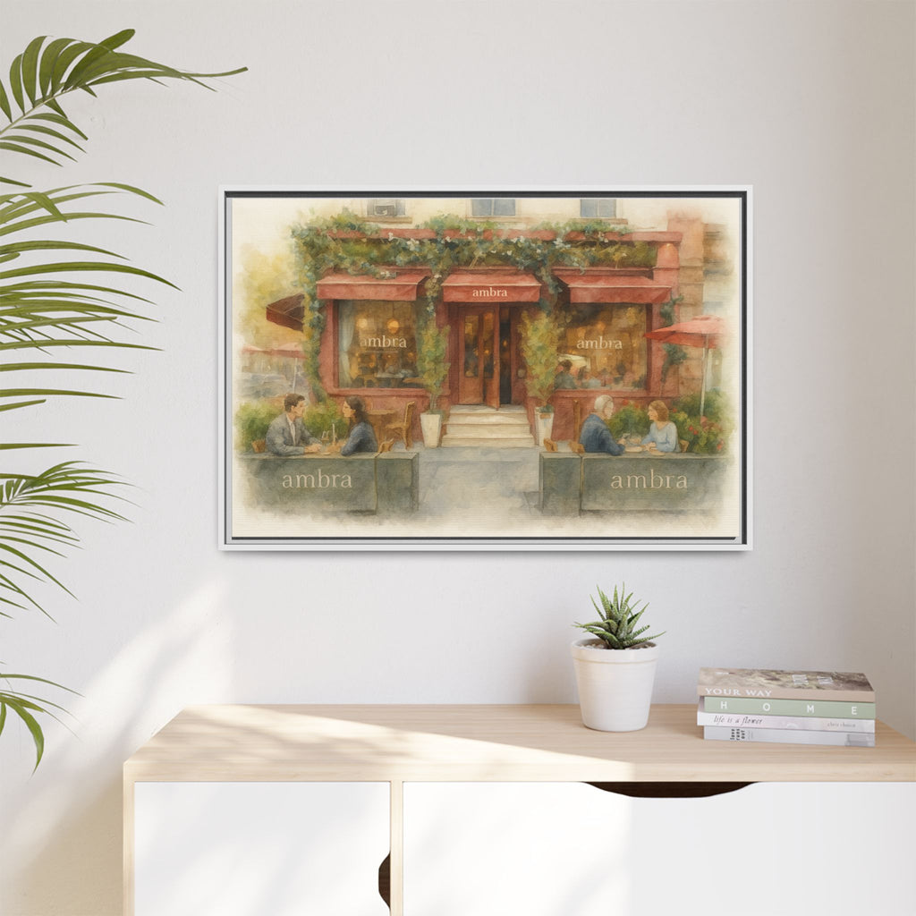 Ambra  — Restaurant Print | Matte Canvas + Wooden Frame