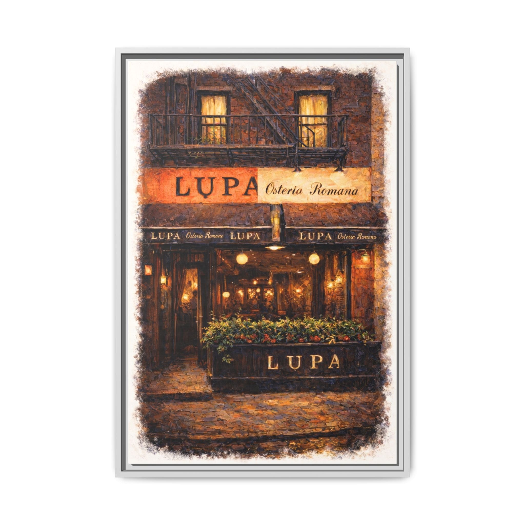 Lupa Osteria Romana — Restaurant Print | Matte Canvas + Wooden Frame