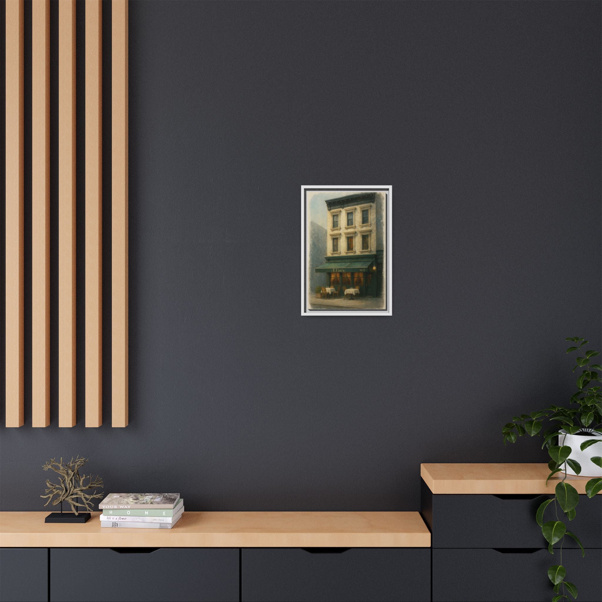 Elios Restaurant — Restaurant Print | Matte Canvas + Wooden Frame