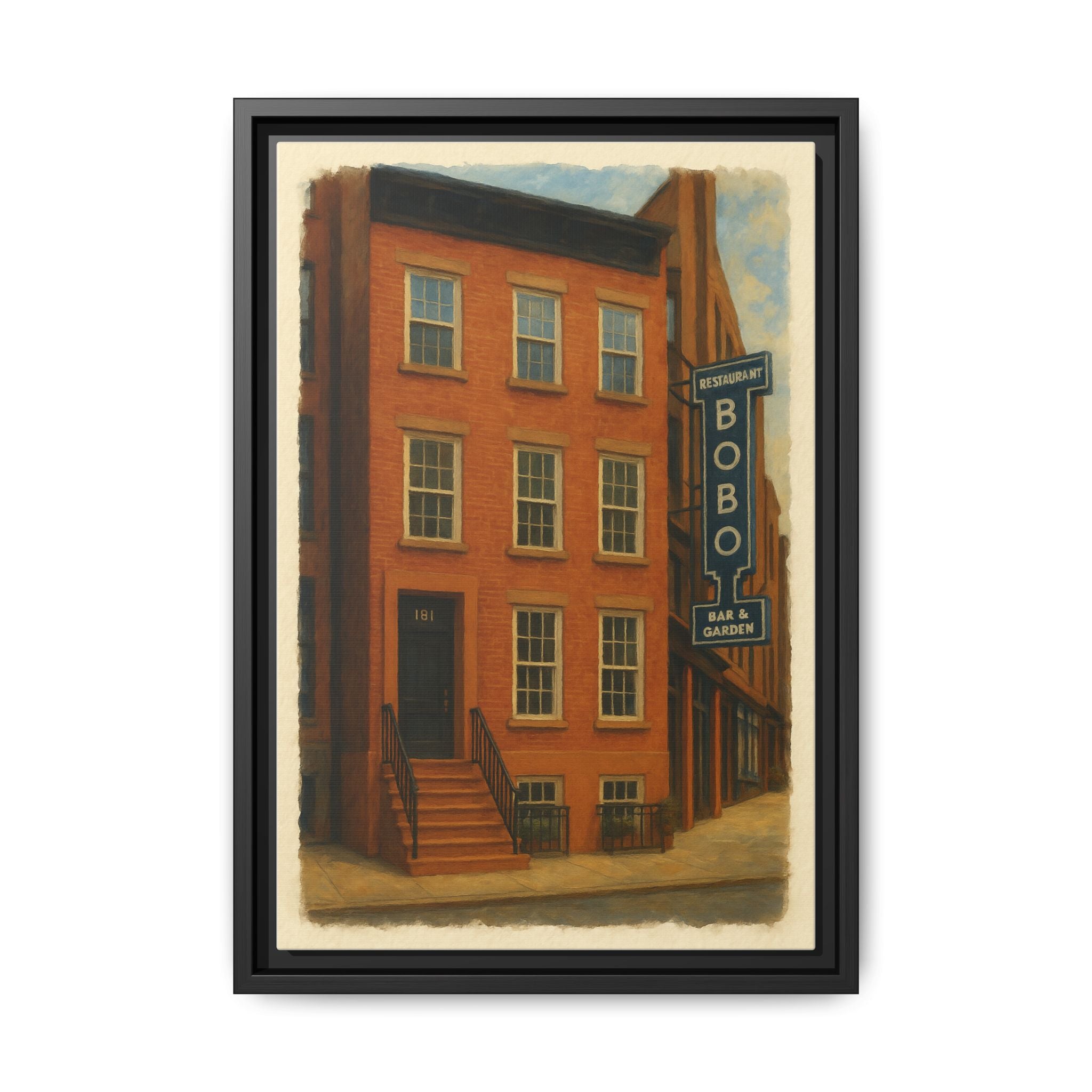 Bobo Restaurant — Restaurant Print | Matte Canvas + Wooden Frame