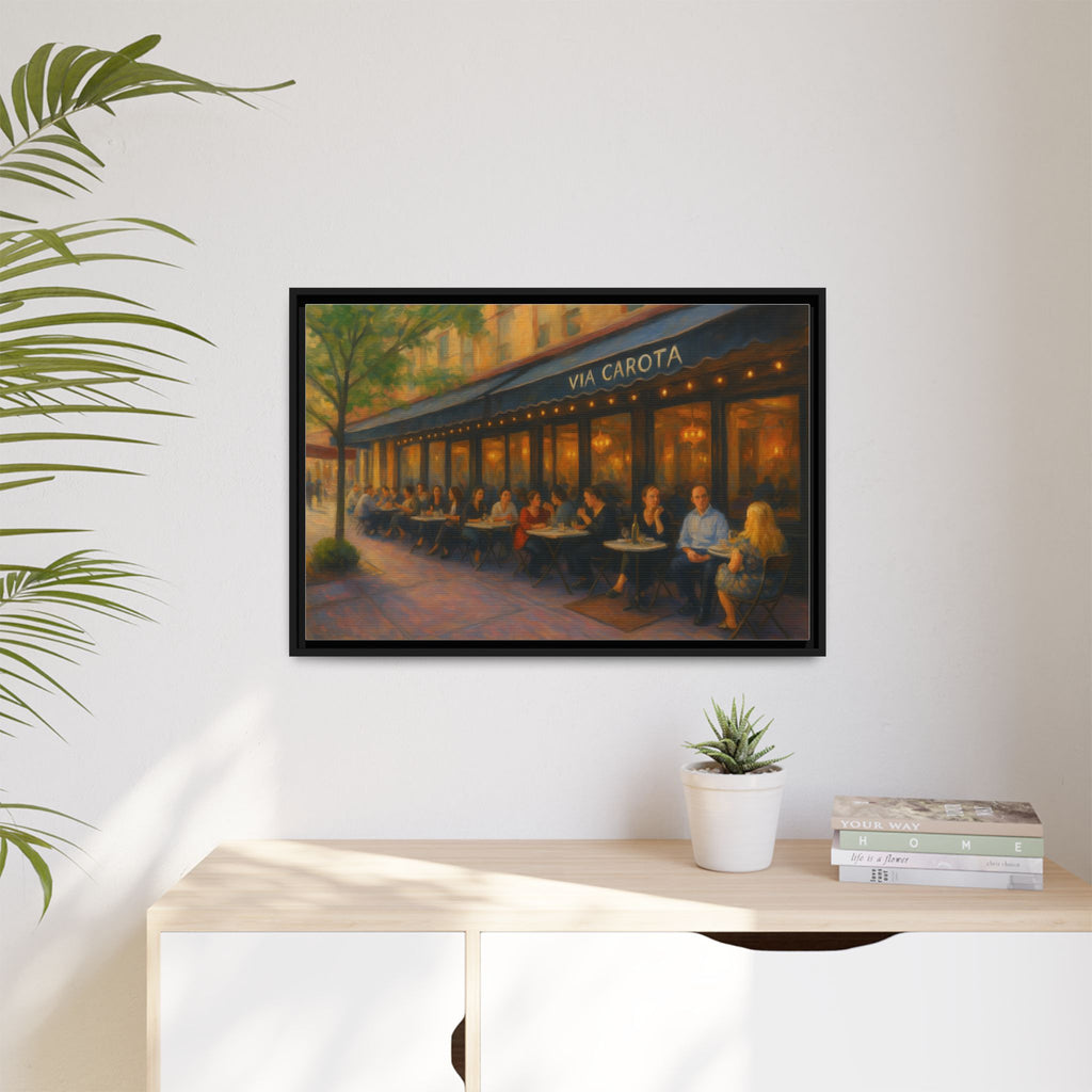 Via Carota — Restaurant Print | Matte Canvas + Wooden Frame