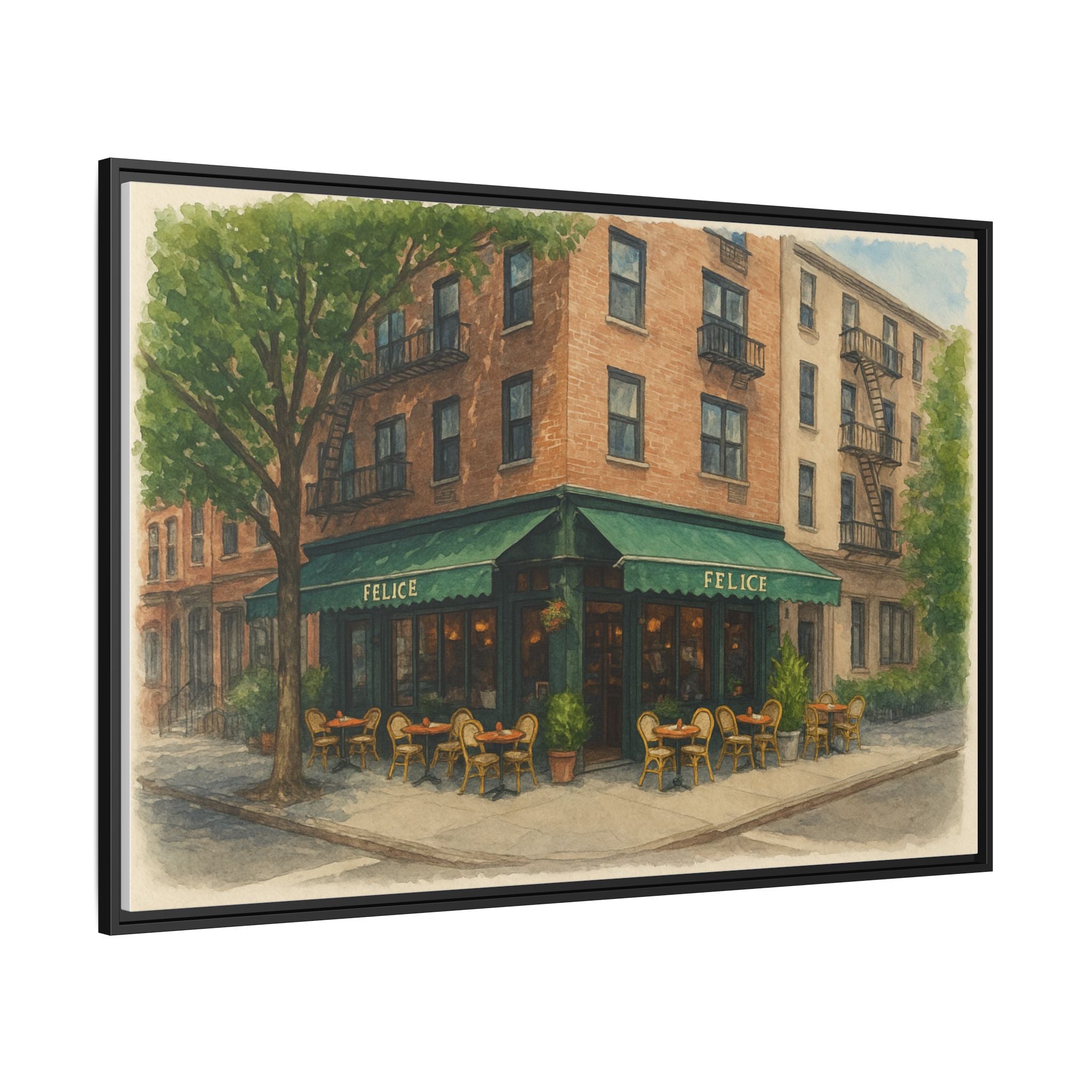 Felice — Restaurant Print | Matte Canvas + Wooden Frame