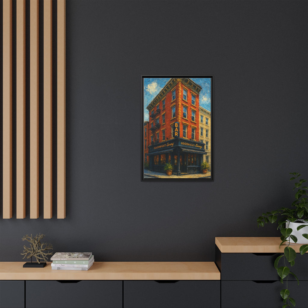 Goodnight Sonny — Restaurant Print | Matte Canvas + Wooden Frame