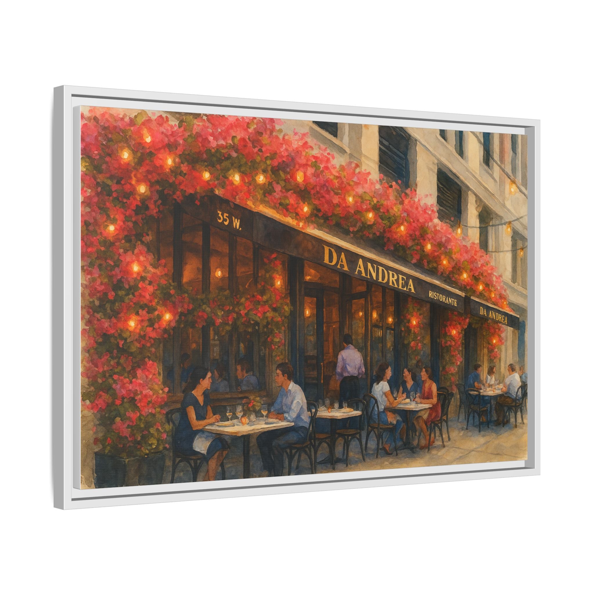 Da Andrea — Restaurant Print | Matte Canvas + Wooden Frame