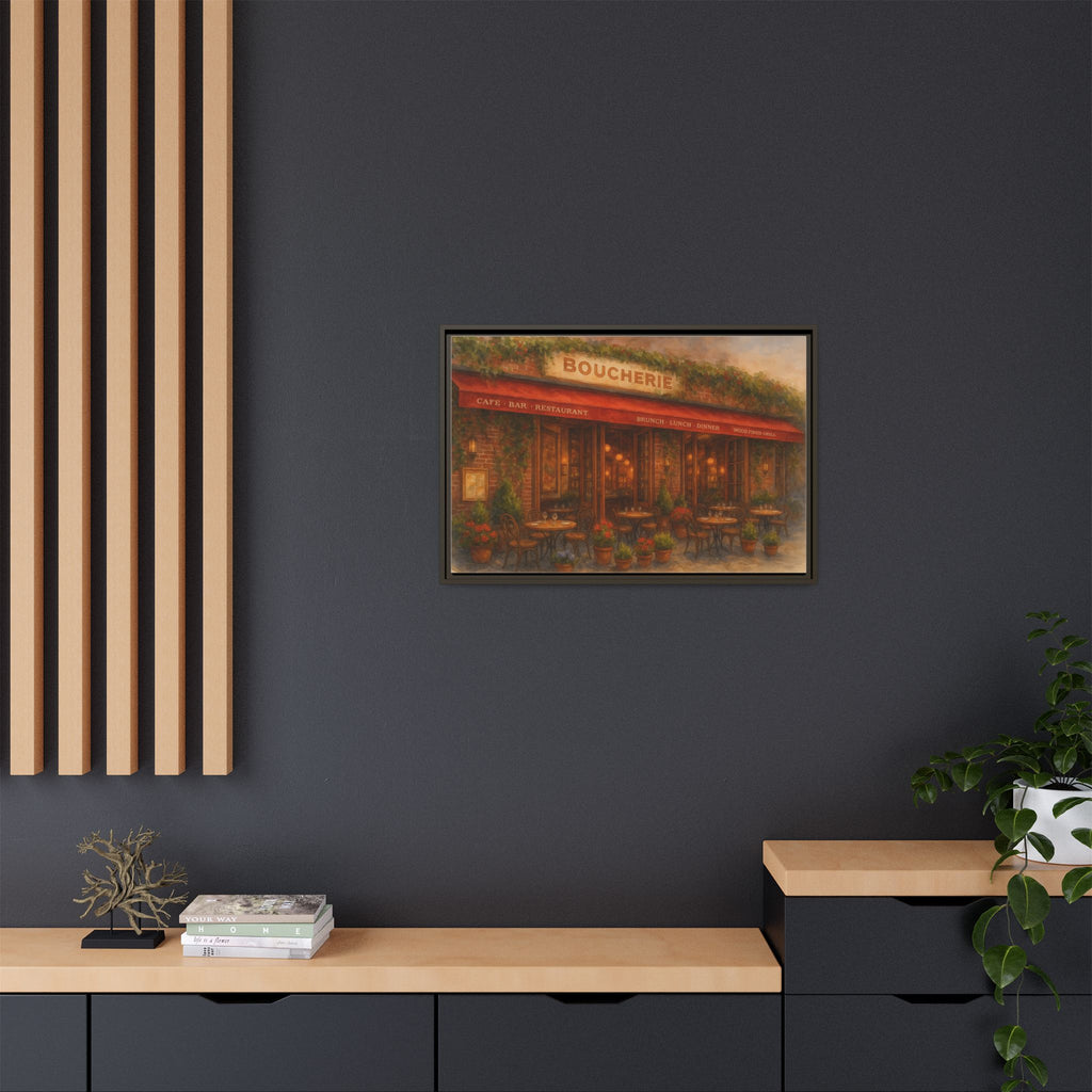 Boucherie — Restaurant Print | Matte Canvas + Wooden Frame