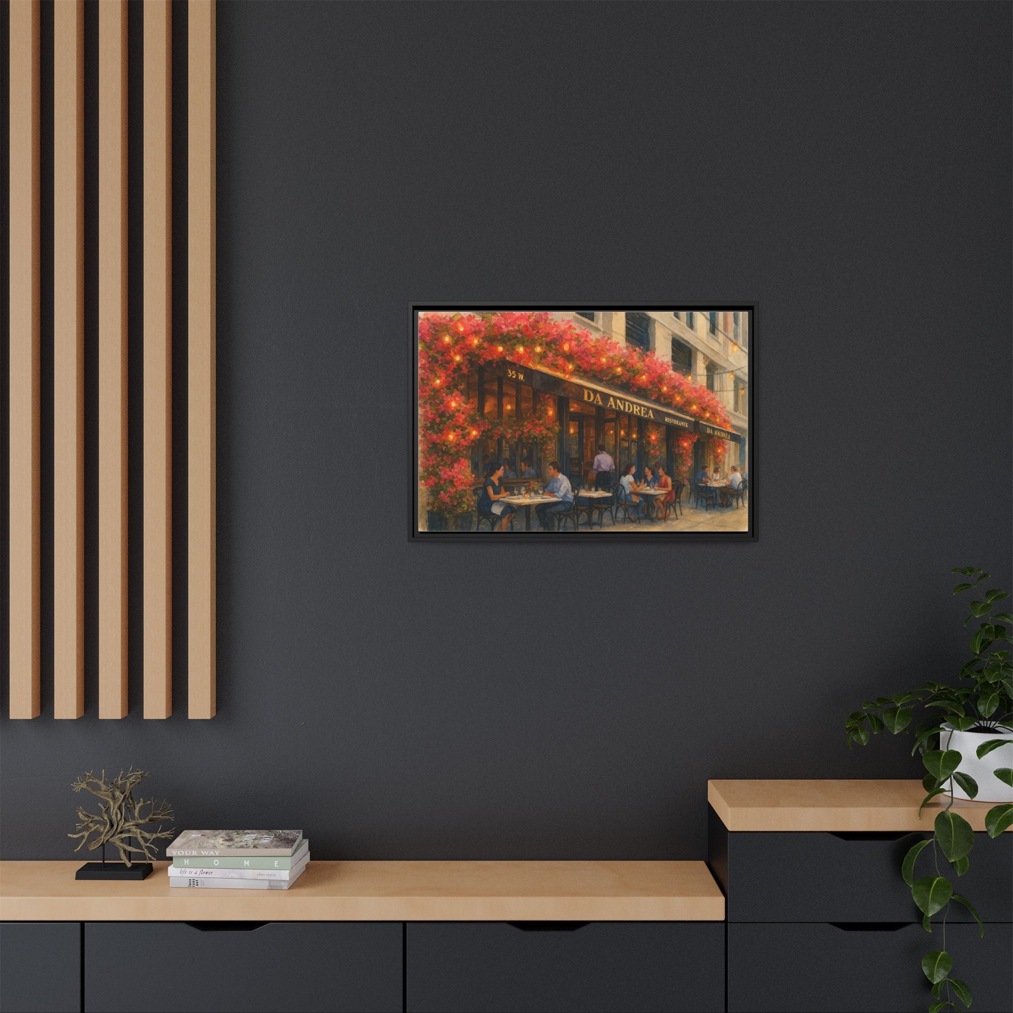 Da Andrea — Restaurant Print | Matte Canvas + Wooden Frame