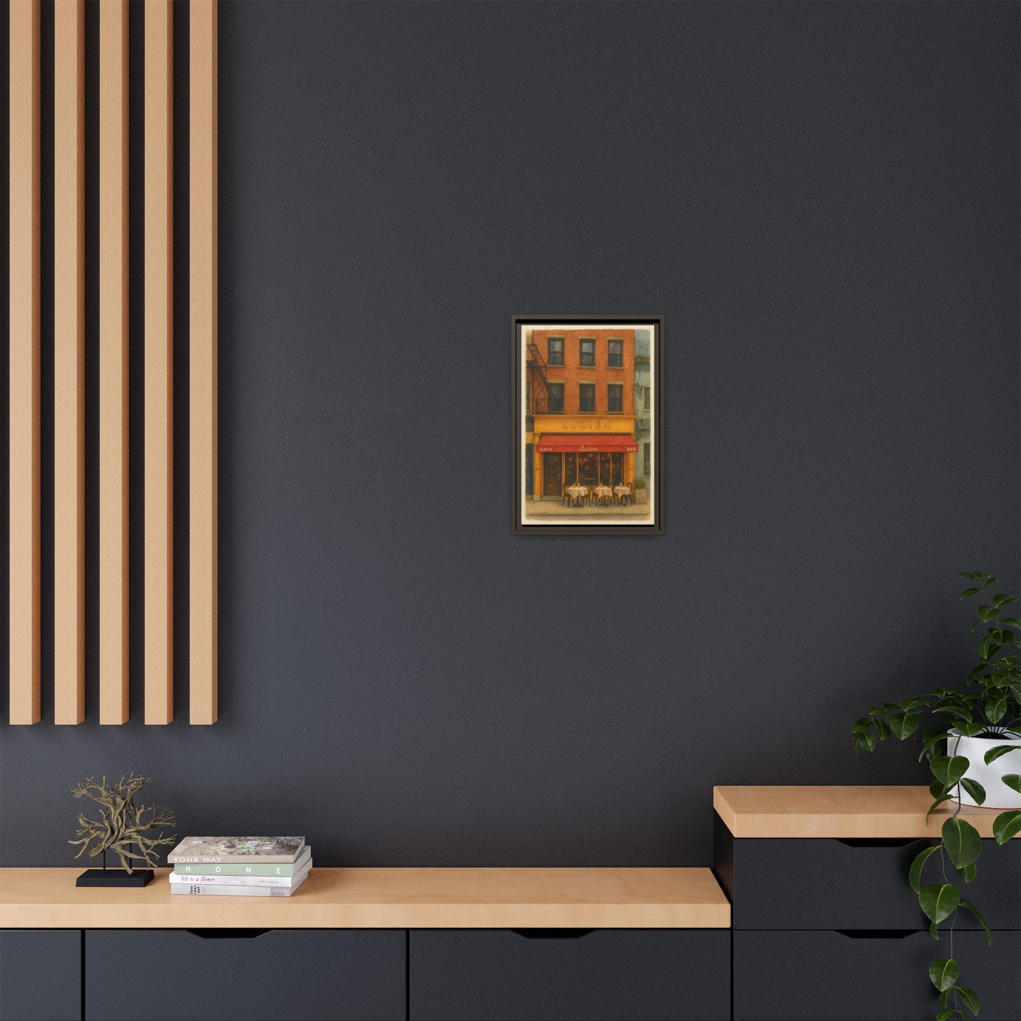 Lucien Restaurant — Restaurant Print | Matte Canvas + Wooden Frame