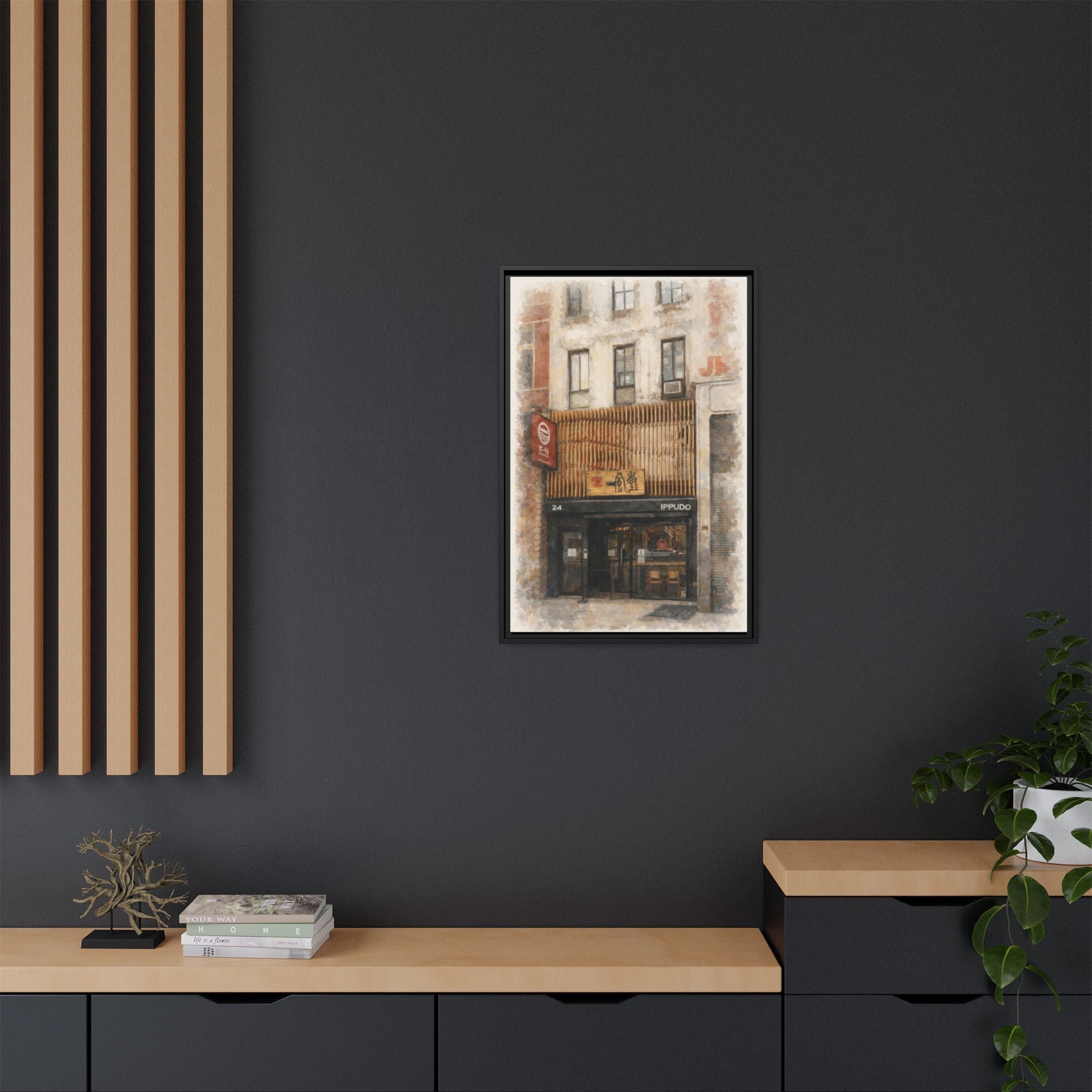 Ippudo — Restaurant Print | Matte Canvas + Wooden Frame