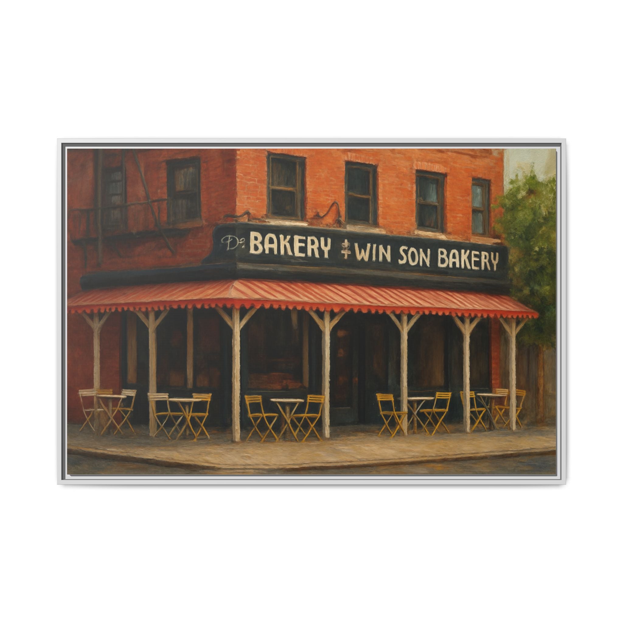 Win Son Bakery — Restaurant Print | Matte Canvas + Wooden Frame