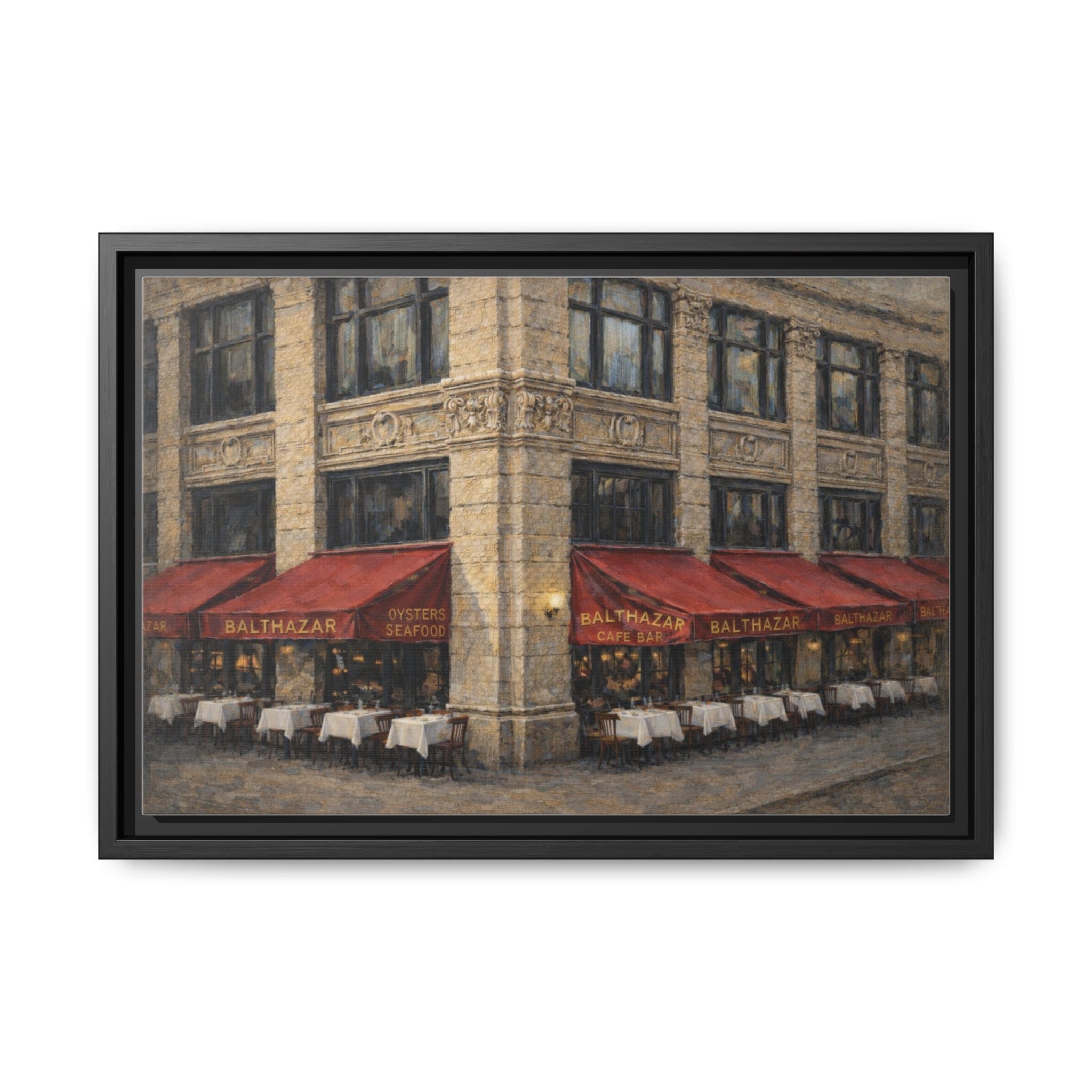 Balthazar — Restaurant Print | Matte Canvas + Wooden Frame
