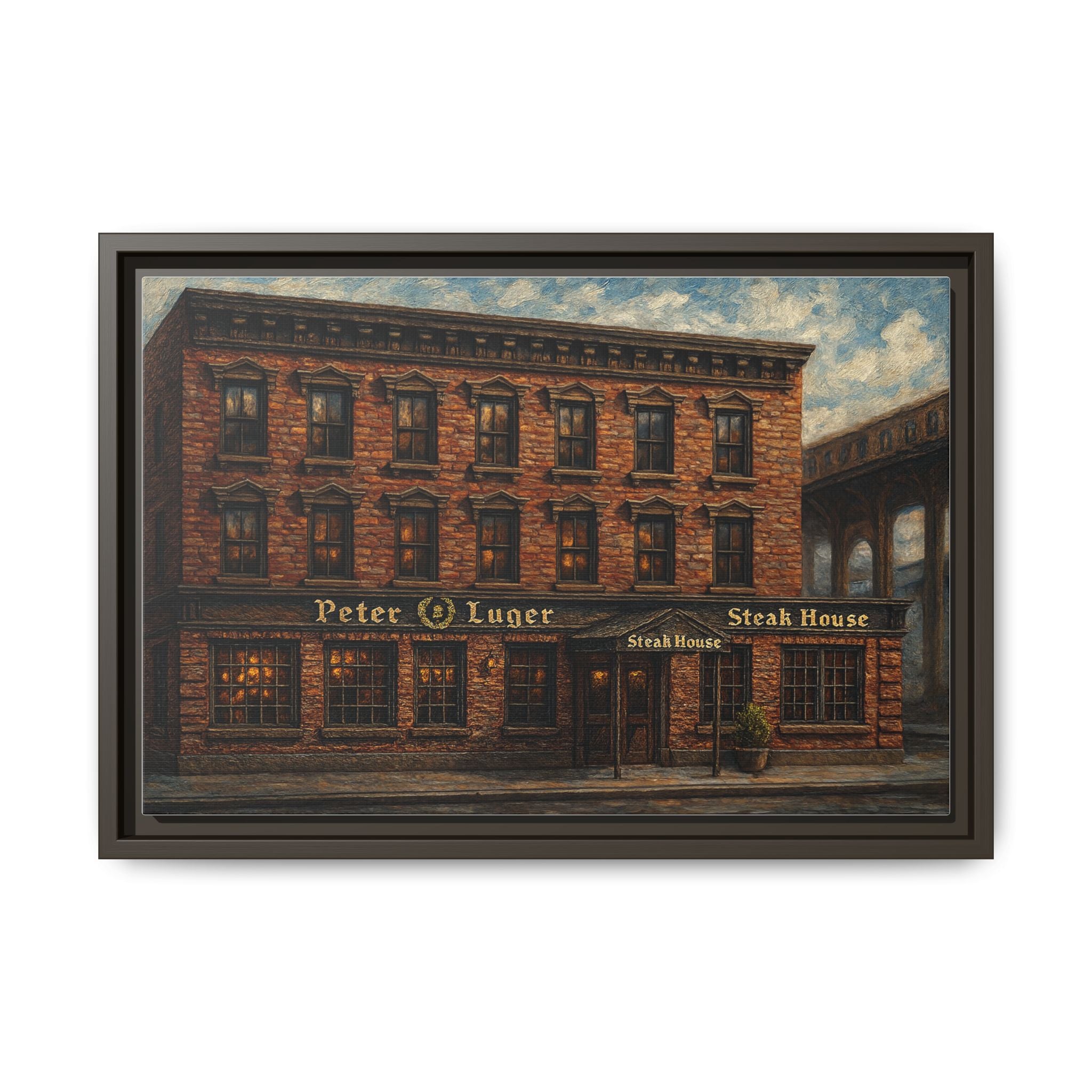 Peter Luger Steakhouse — Restaurant Print | Matte Canvas + Wooden Frame