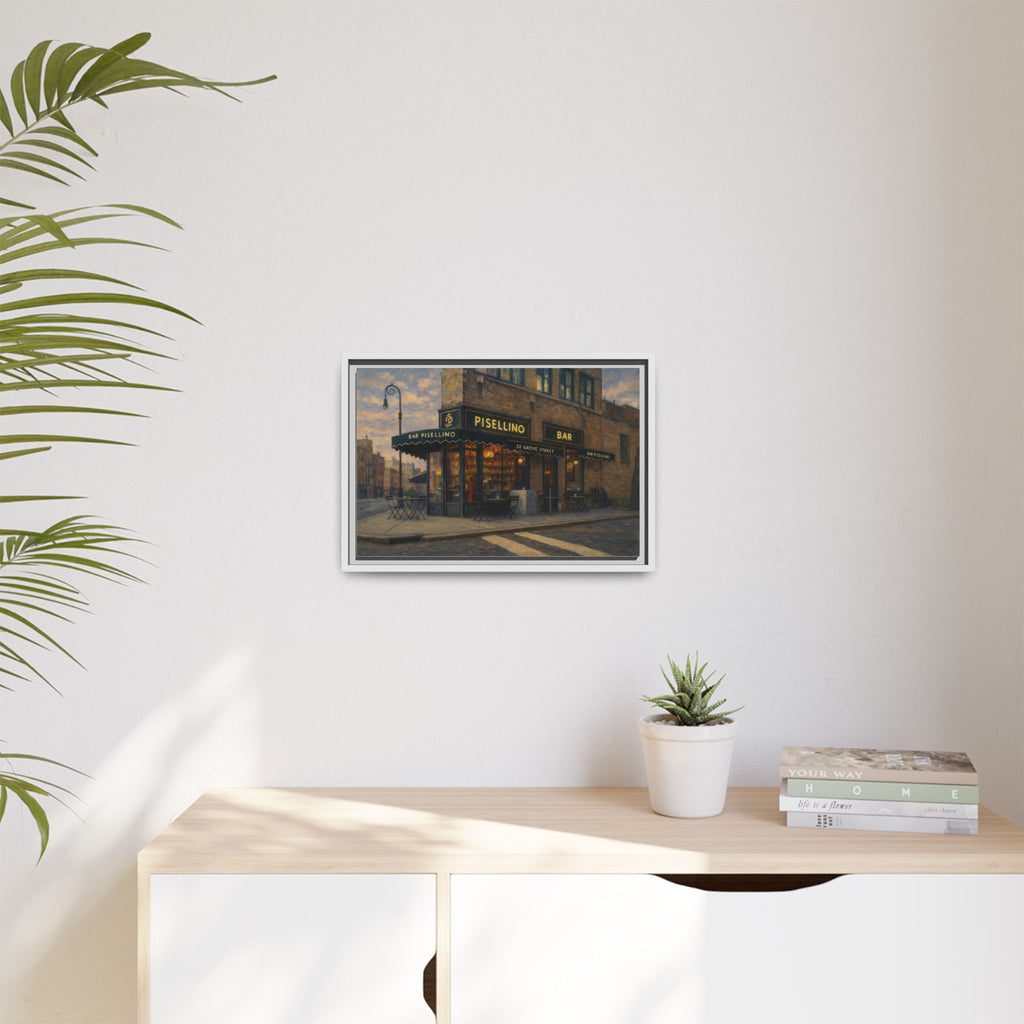 Bar Pisellino — Restaurant Print | Matte Canvas + Wooden Frame