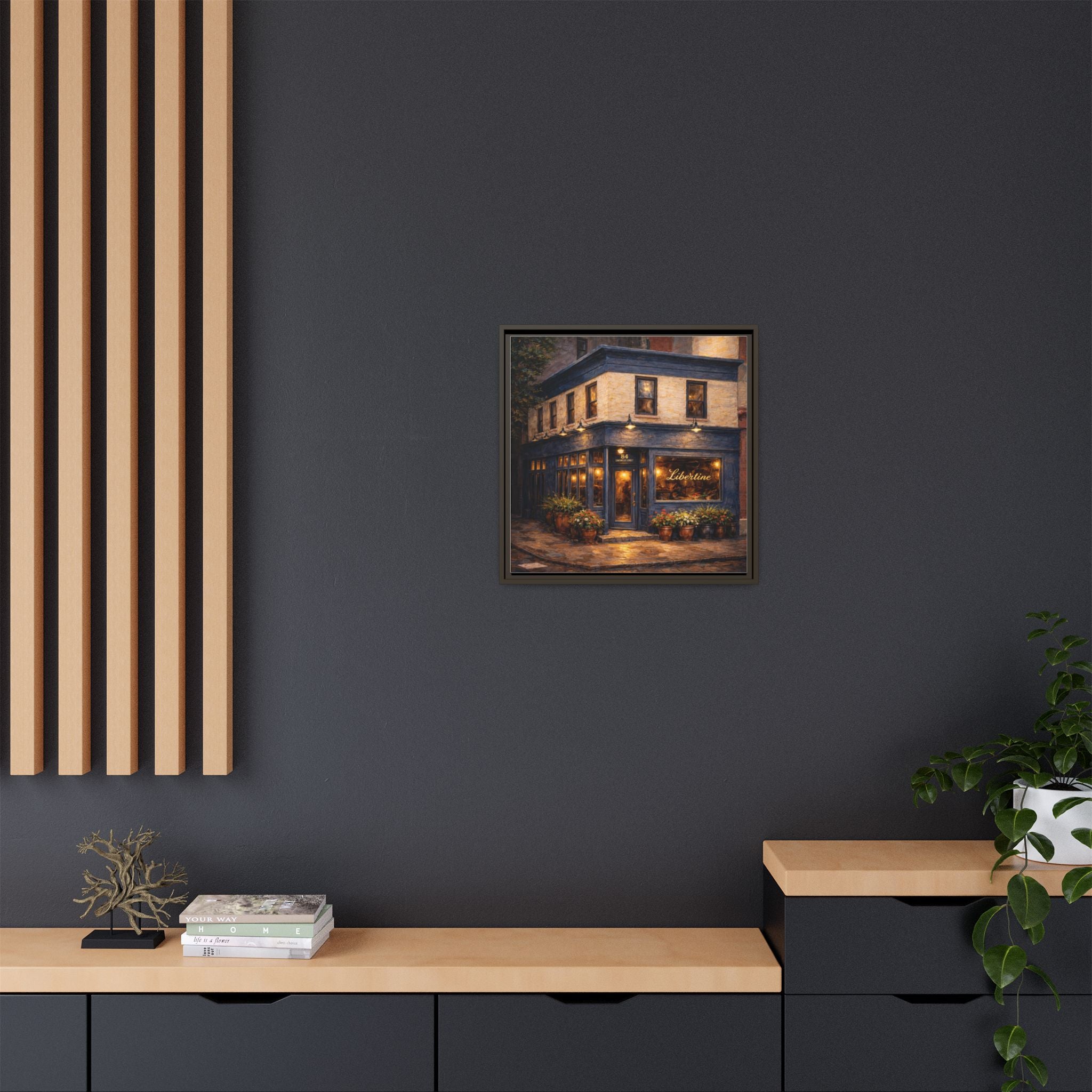 Libertine foodie gift restaurant art Manhattan framed print