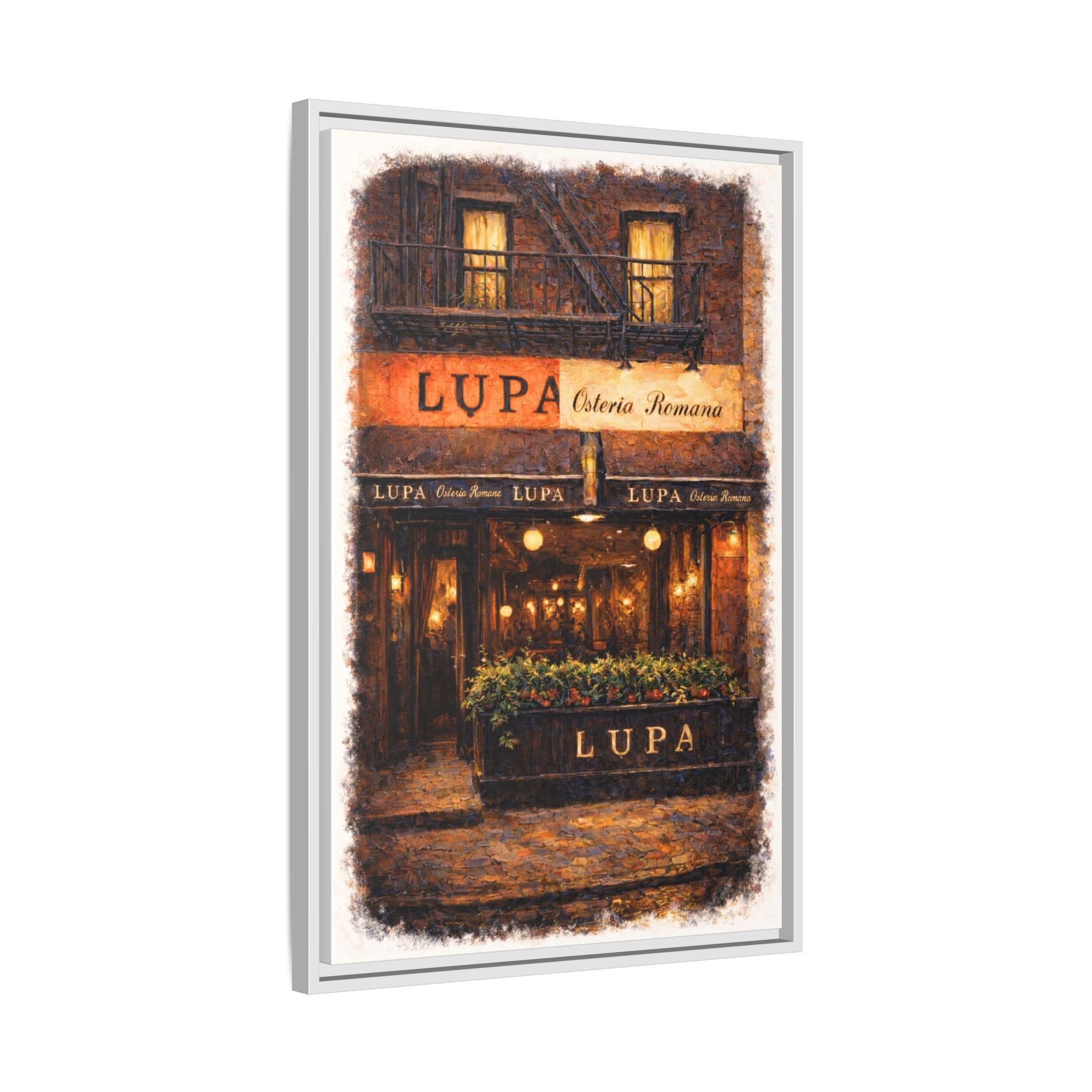 Lupa Osteria Romana — Restaurant Print | Matte Canvas + Wooden Frame