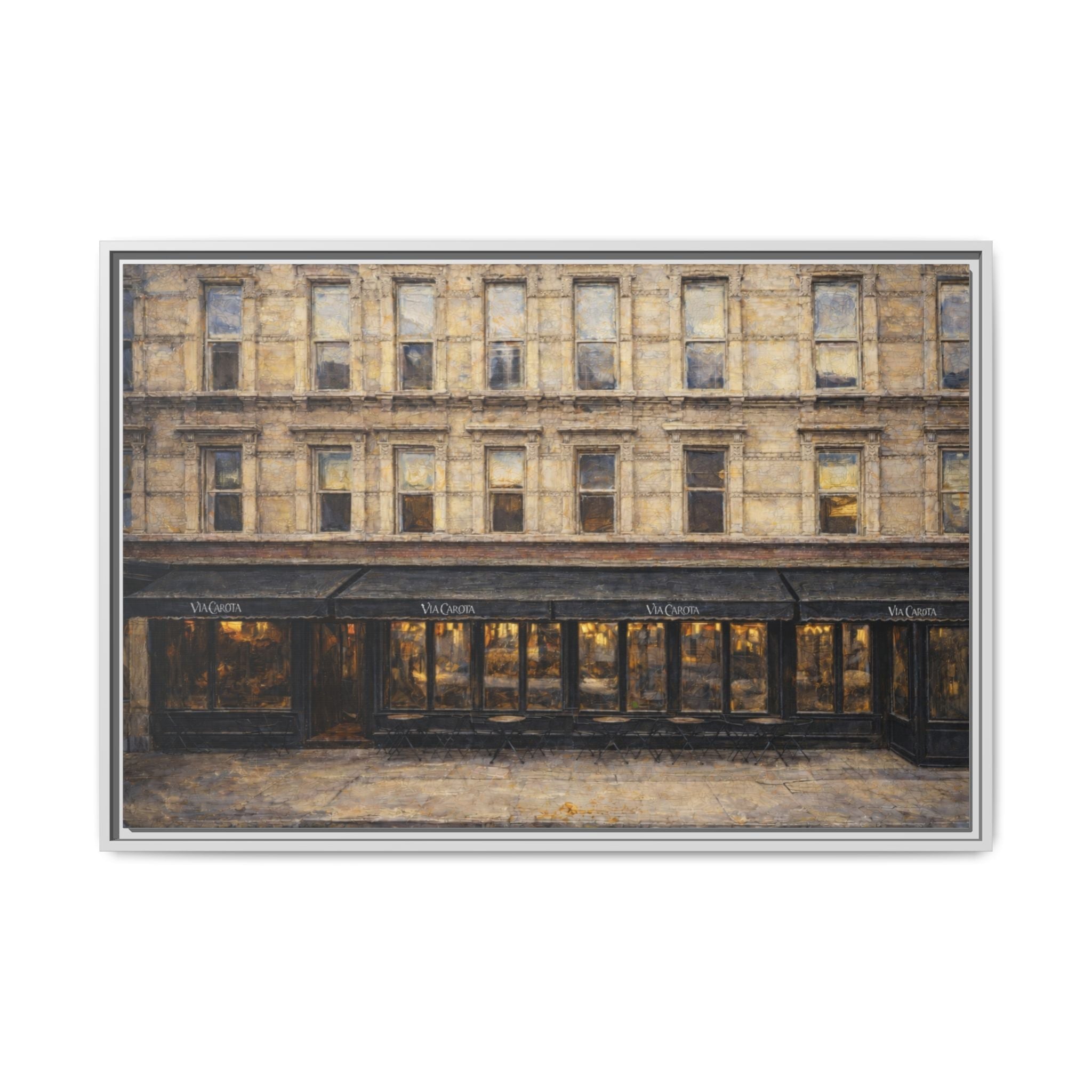 Via Carota — Restaurant Print | Matte Canvas + Wooden Frame