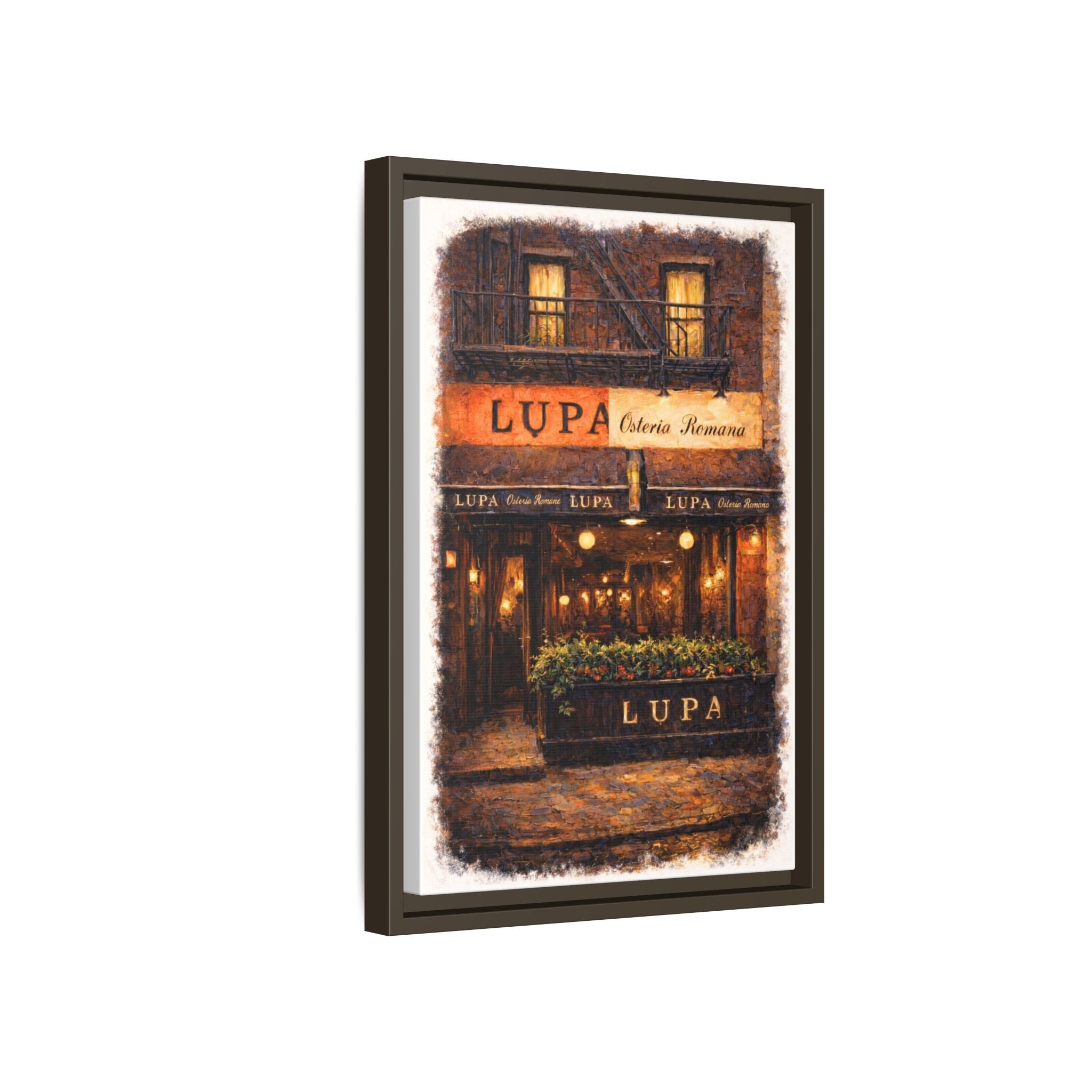 Lupa Osteria Romana — Restaurant Print | Matte Canvas + Wooden Frame