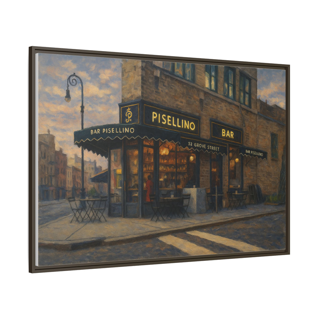 Bar Pisellino — Restaurant Print | Matte Canvas + Wooden Frame