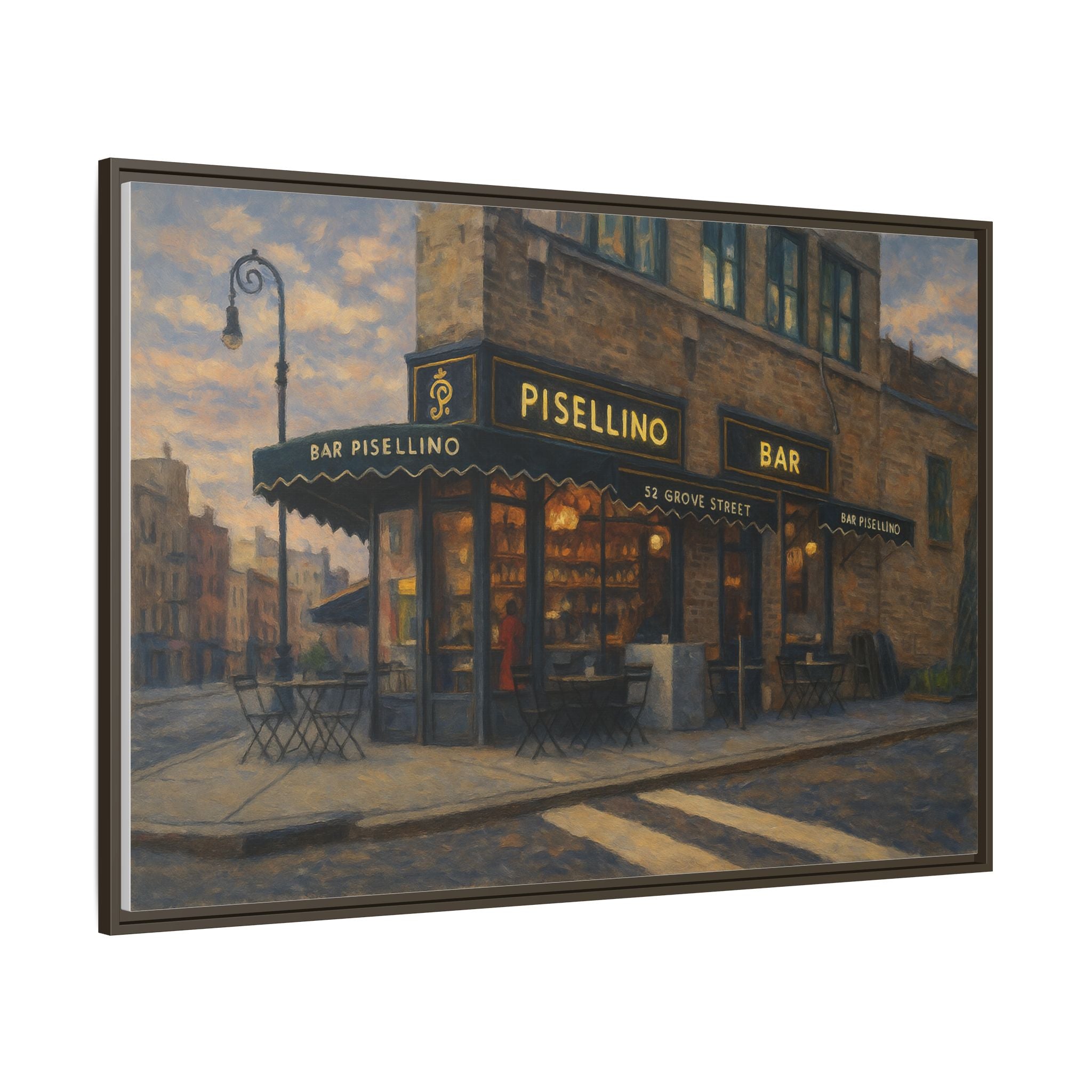 Bar Pisellino — Restaurant Print | Matte Canvas + Wooden Frame