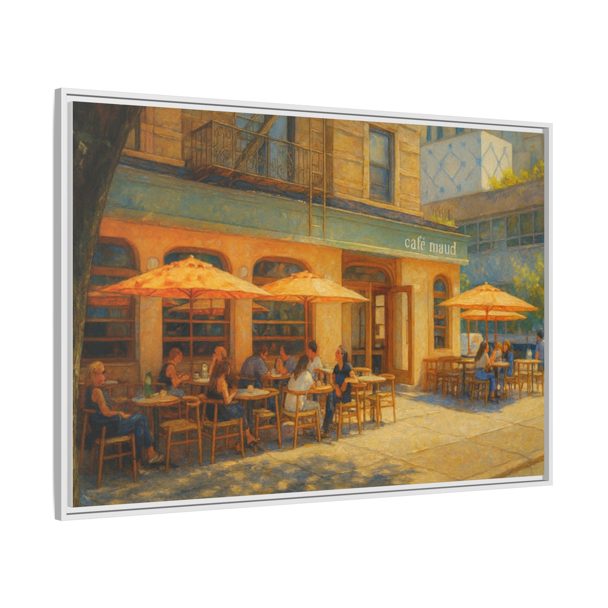 Café Maud — Restaurant Print | Matte Canvas + Wooden Frame