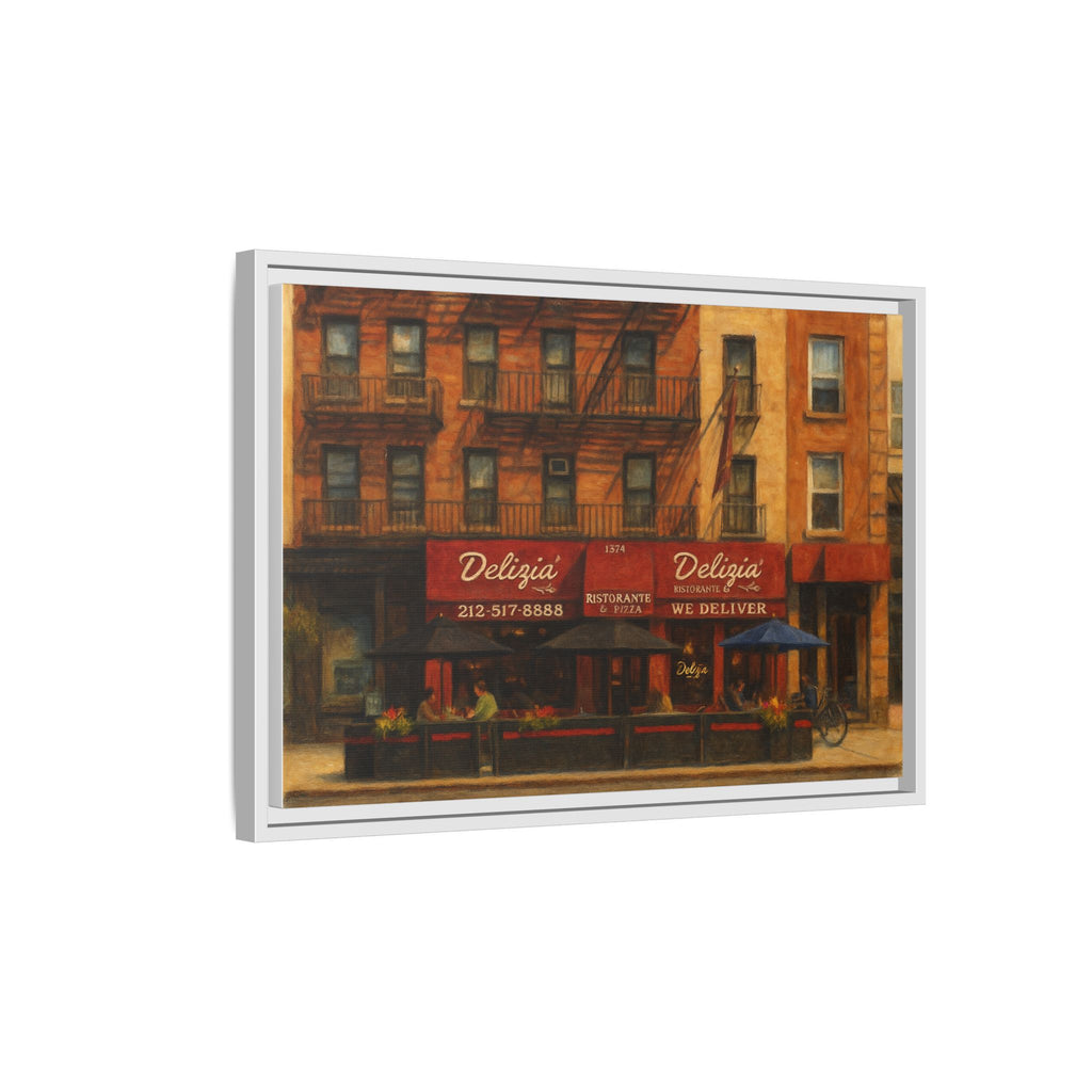 Delizia Pizza — Restaurant Print | Matte Canvas + Wooden Frame