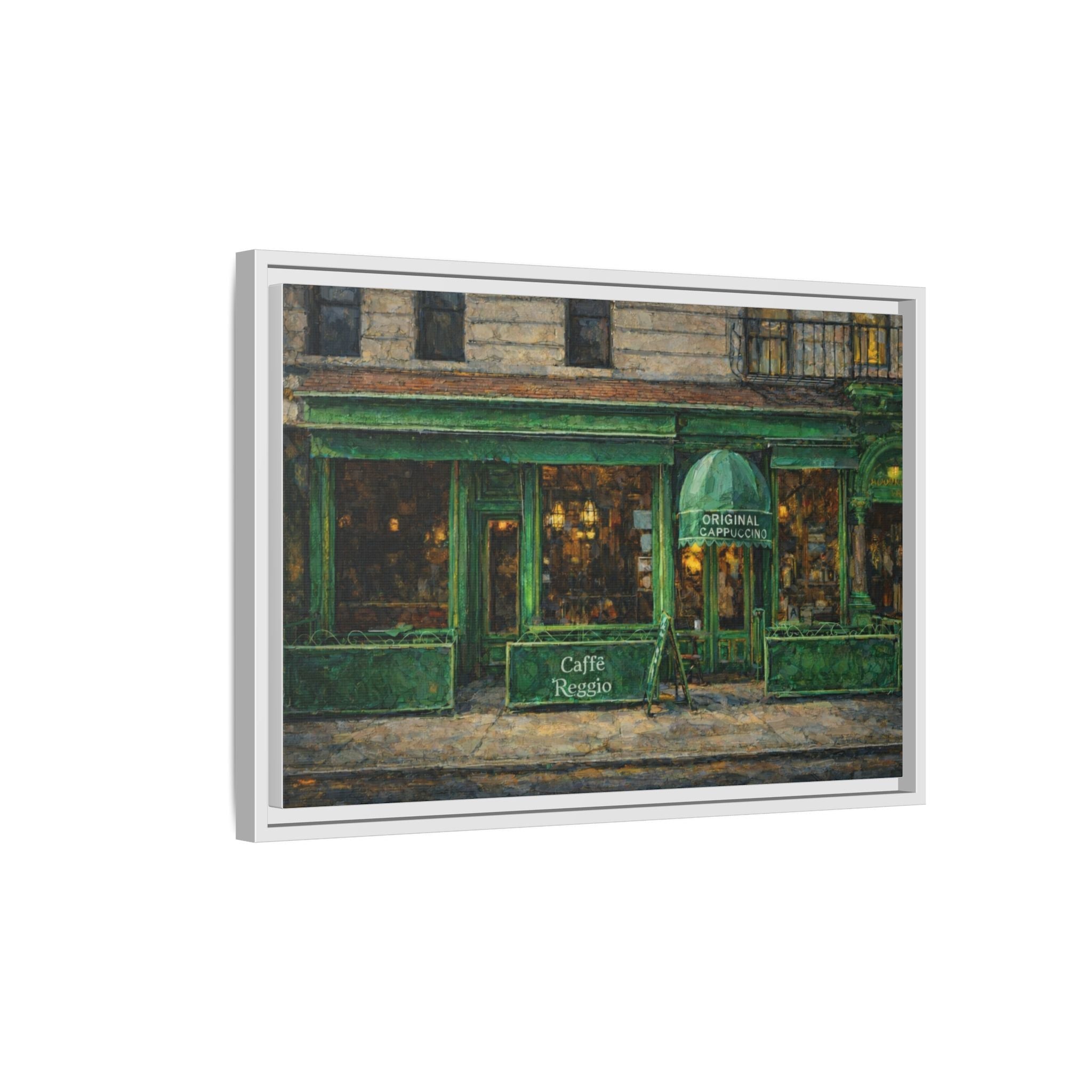 Caffe Reggio — Restaurant Print | Matte Canvas + Wooden Frame