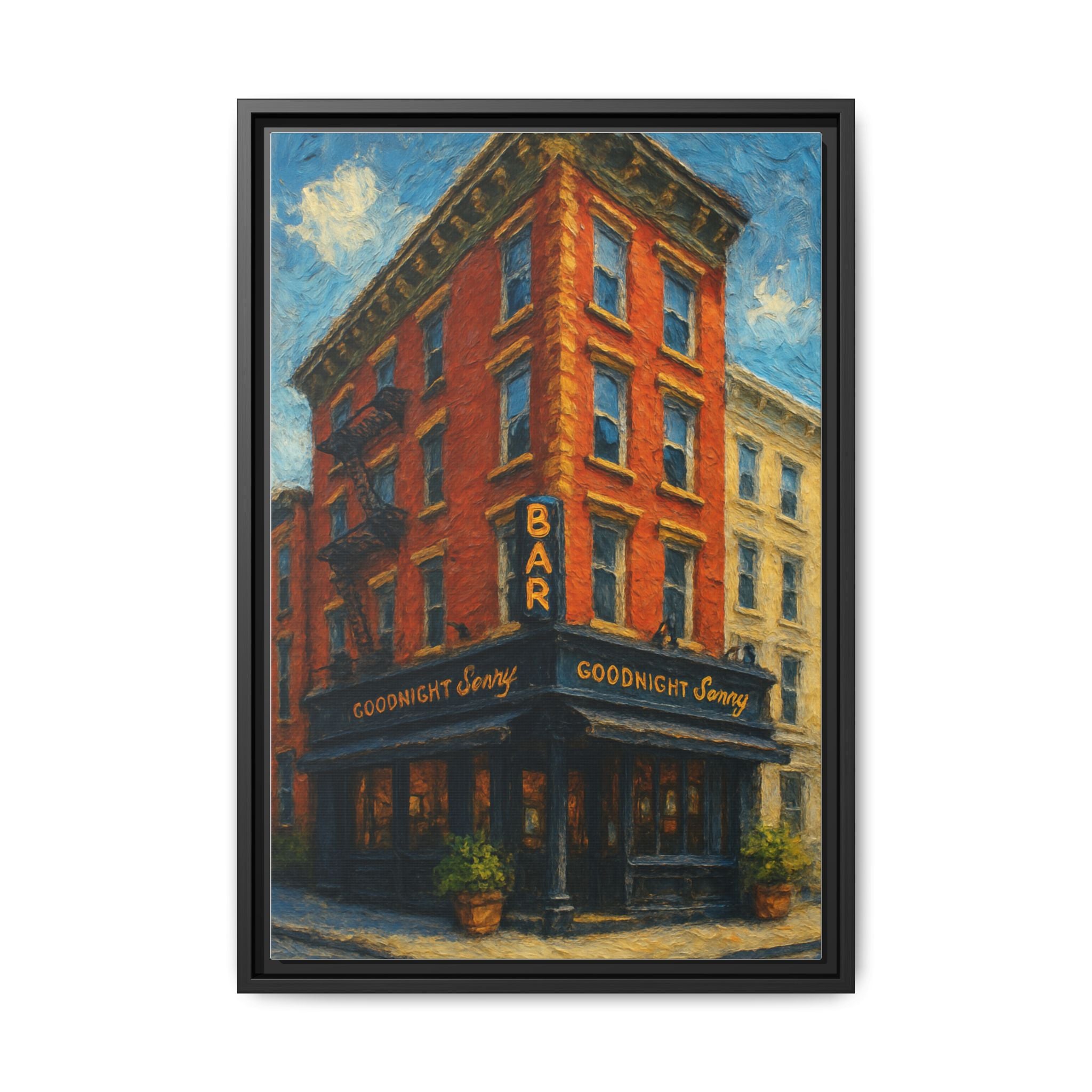 Goodnight Sonny — Restaurant Print | Matte Canvas + Wooden Frame