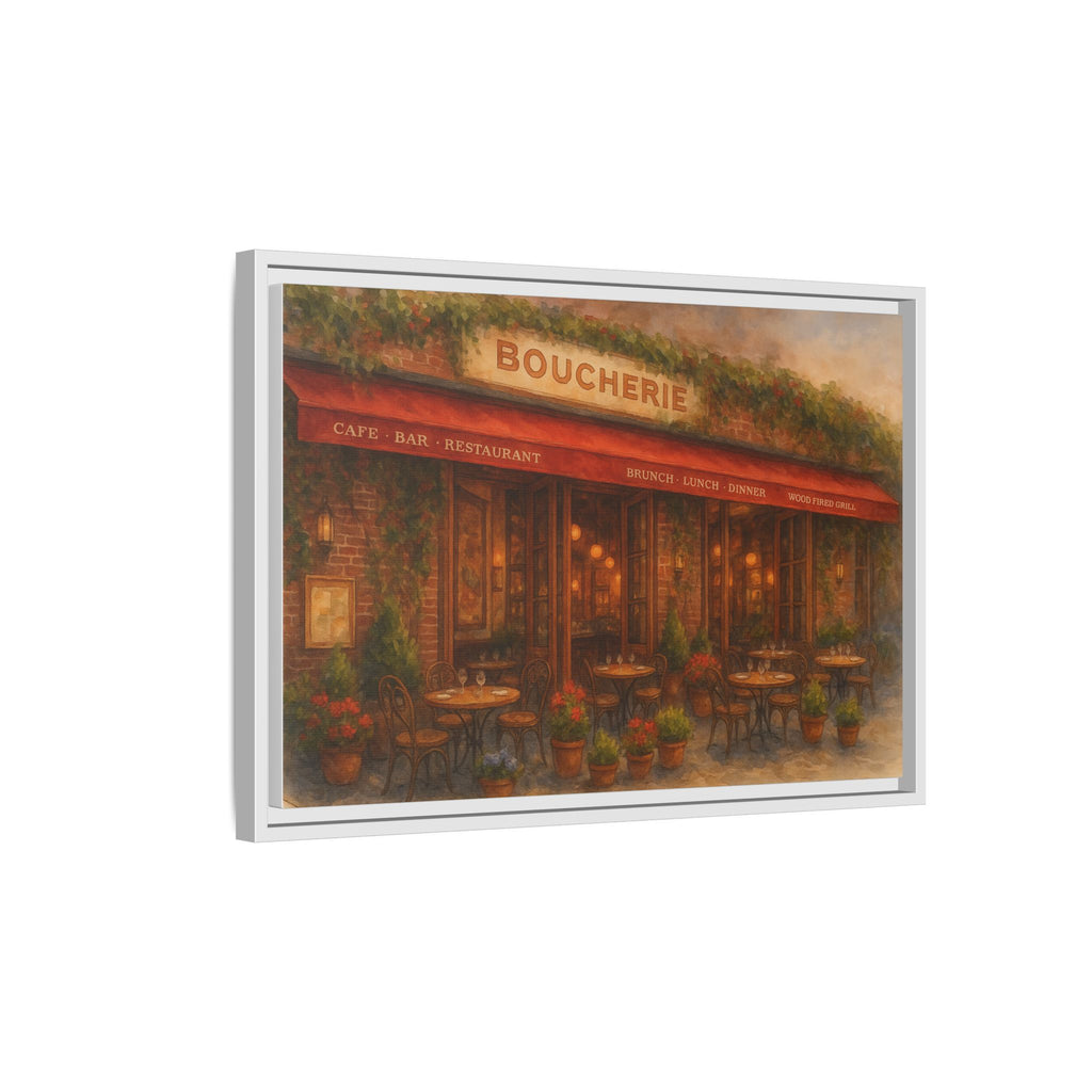 Boucherie — Restaurant Print | Matte Canvas + Wooden Frame