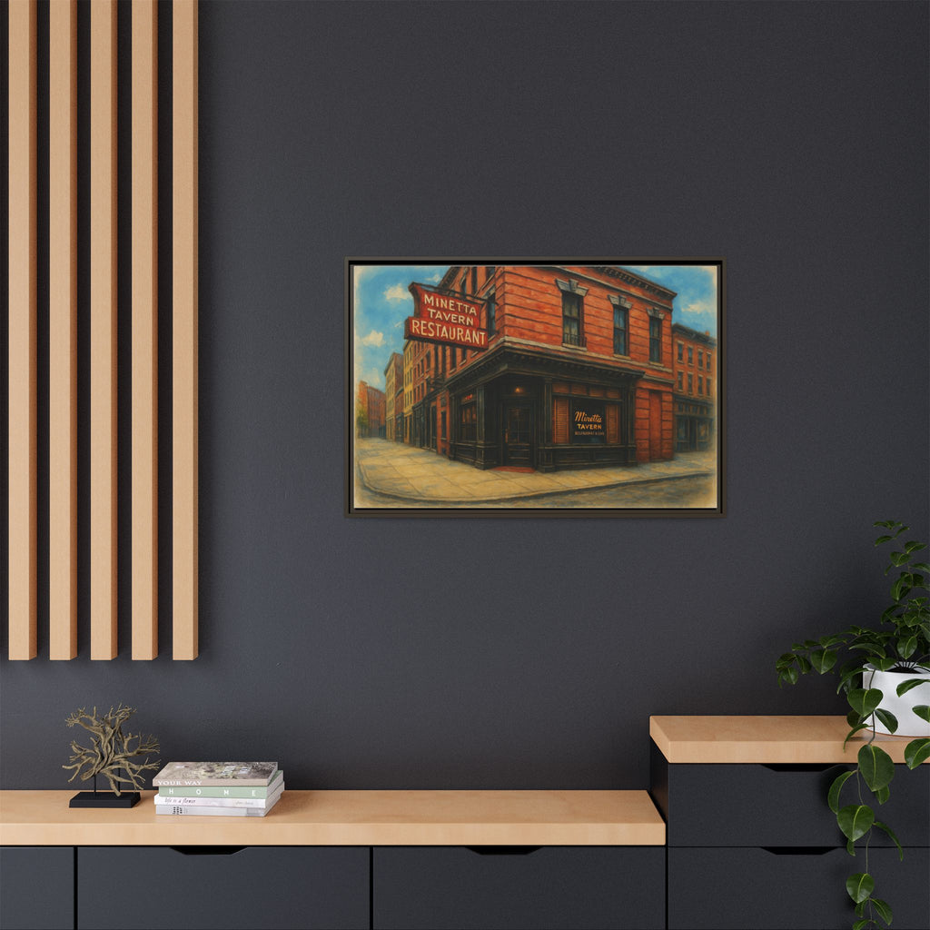 Minetta Tavern — Restaurant Print | Matte Canvas + Wooden Frame