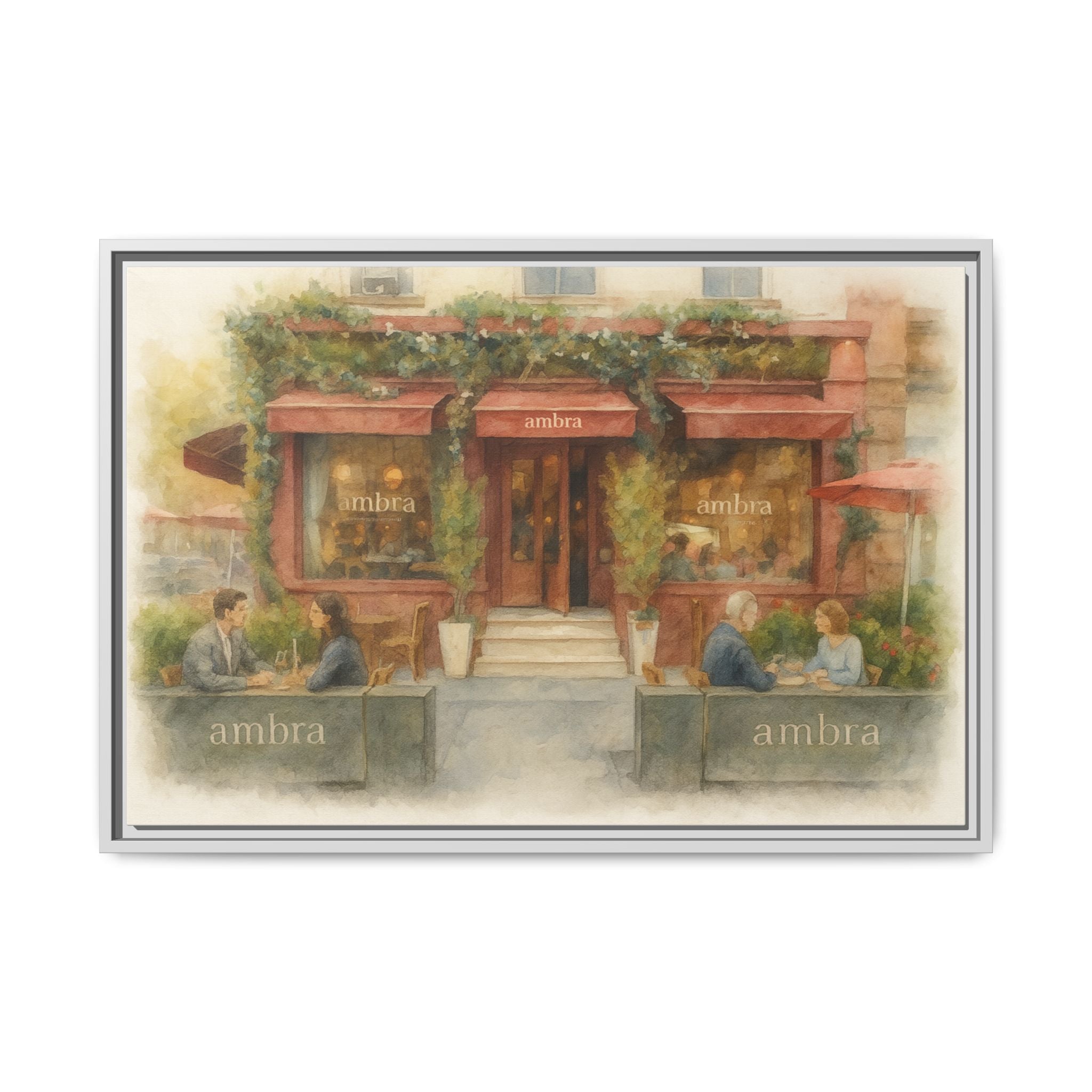 Ambra  — Restaurant Print | Matte Canvas + Wooden Frame