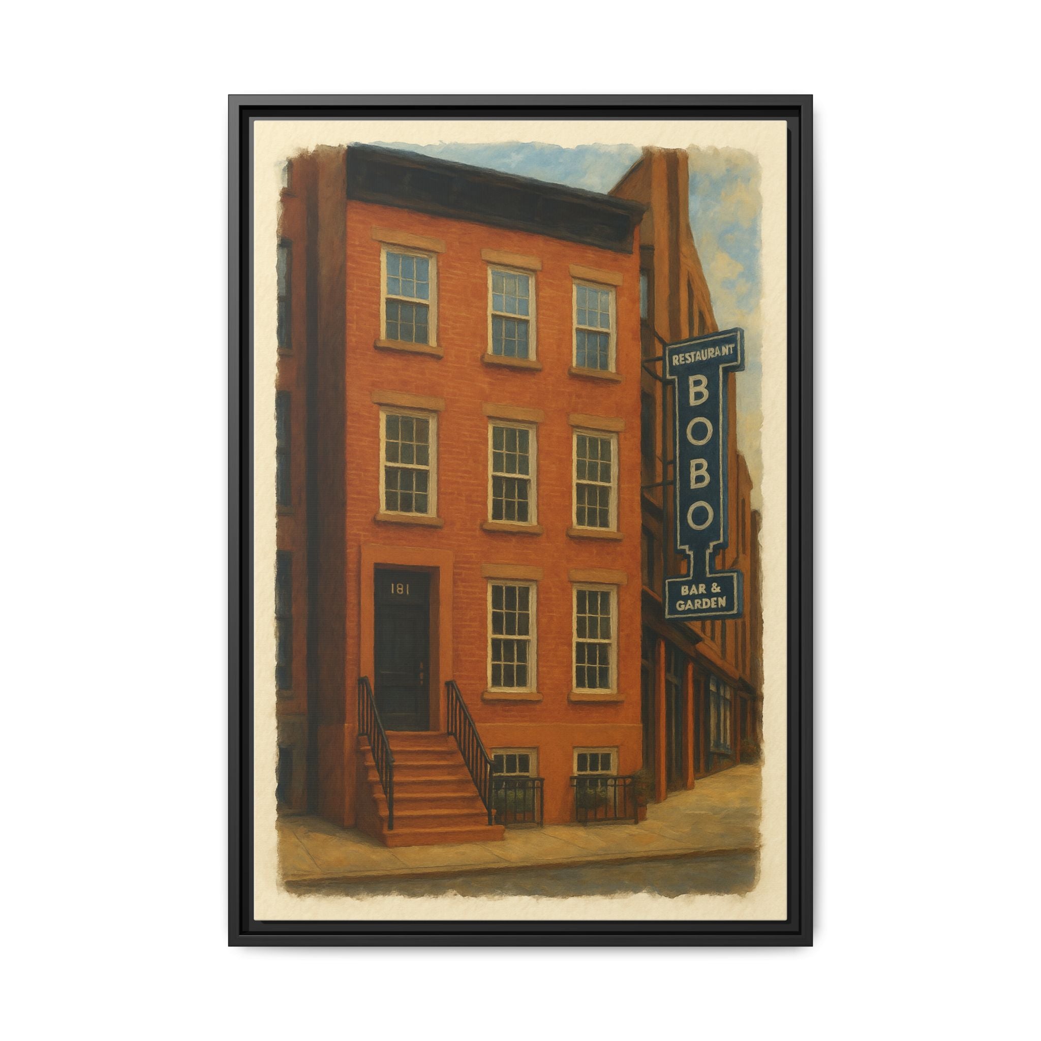 Bobo Restaurant — Restaurant Print | Matte Canvas + Wooden Frame