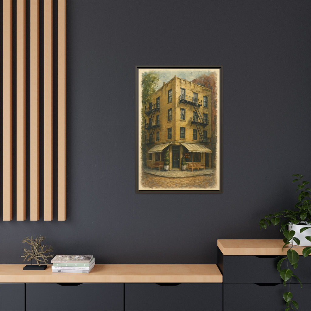 Cafe Cluny — Restaurant Print | Matte Canvas + Wooden Frame