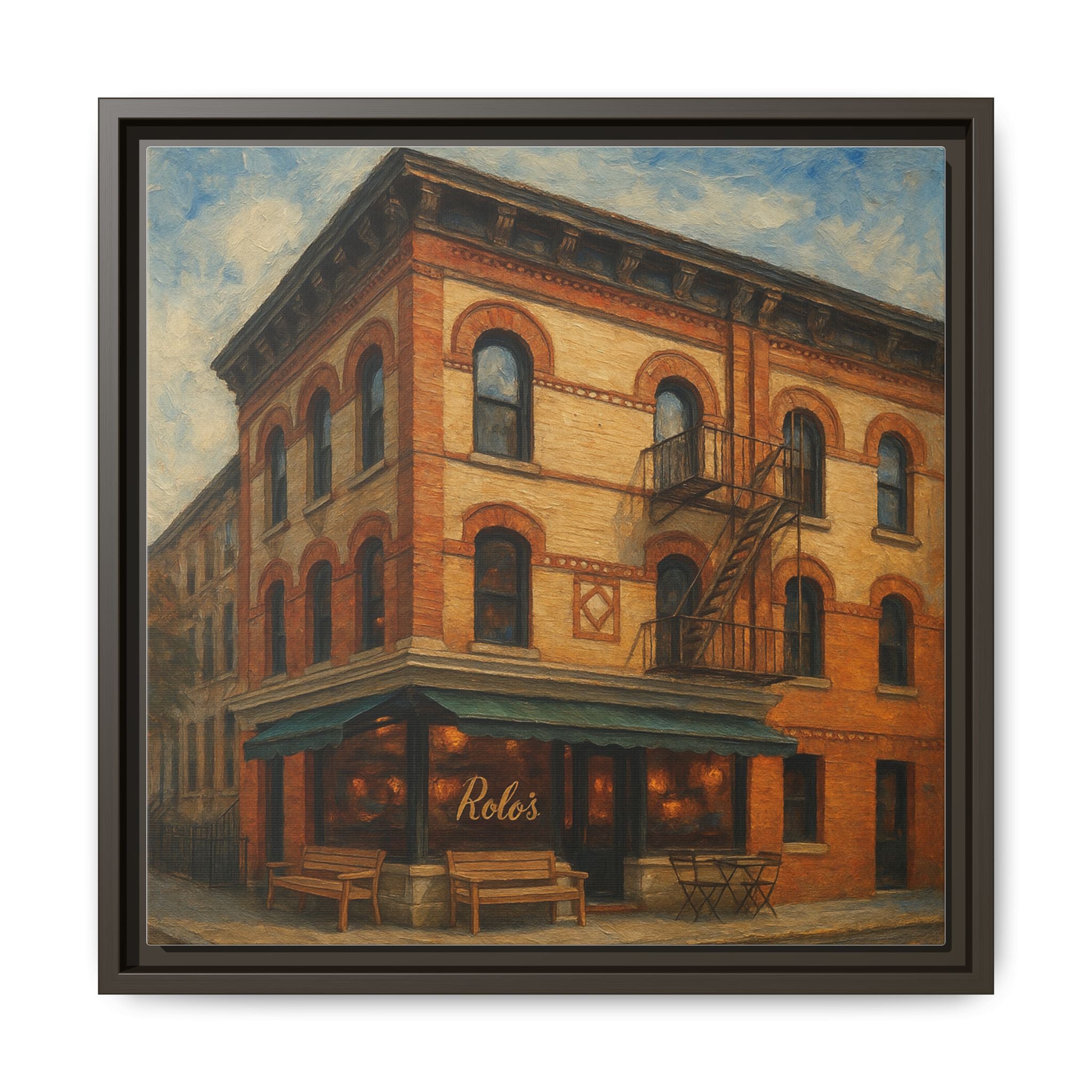 Rolo's — Restaurant Print | Matte Canvas + Wooden Frame