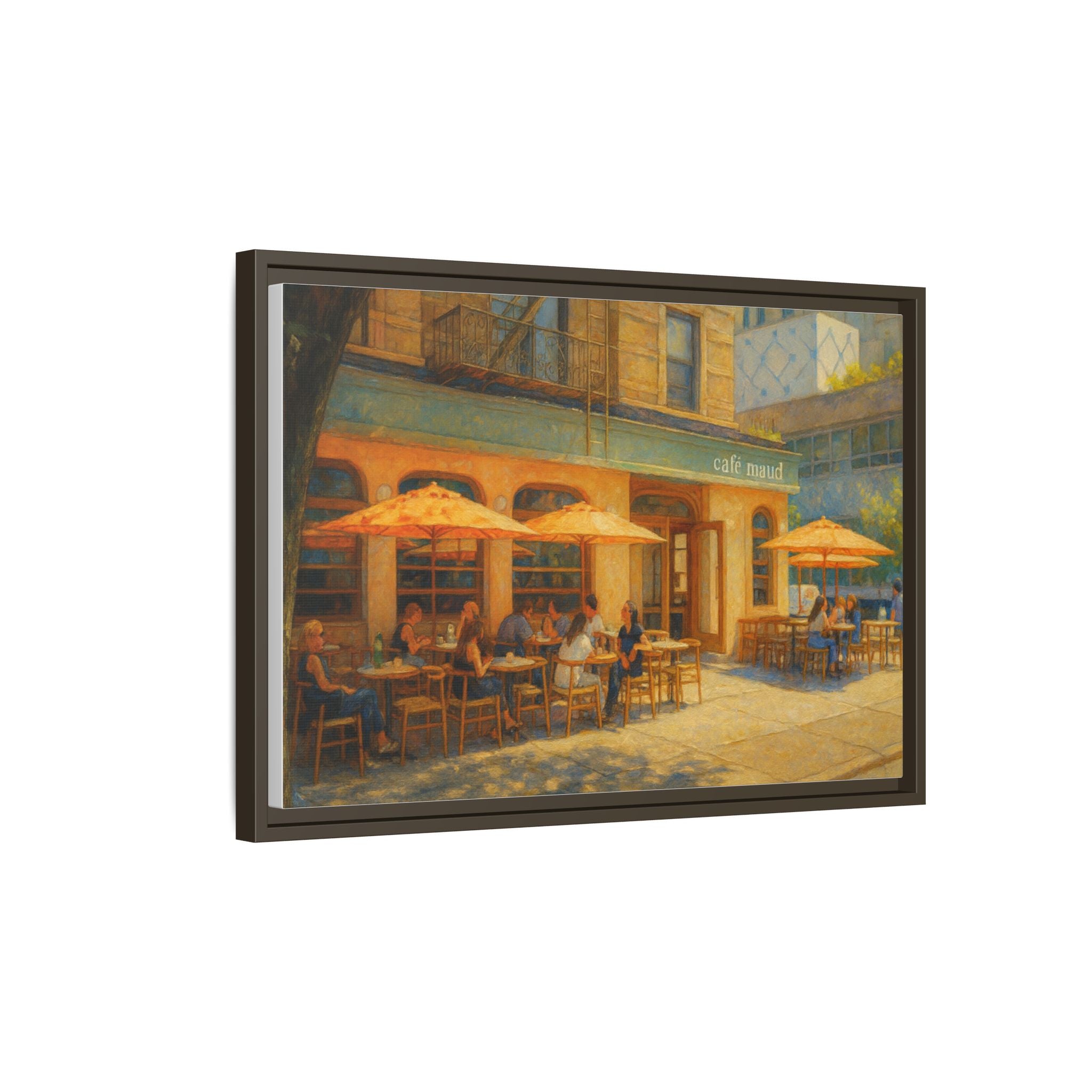Café Maud — Restaurant Print | Matte Canvas + Wooden Frame