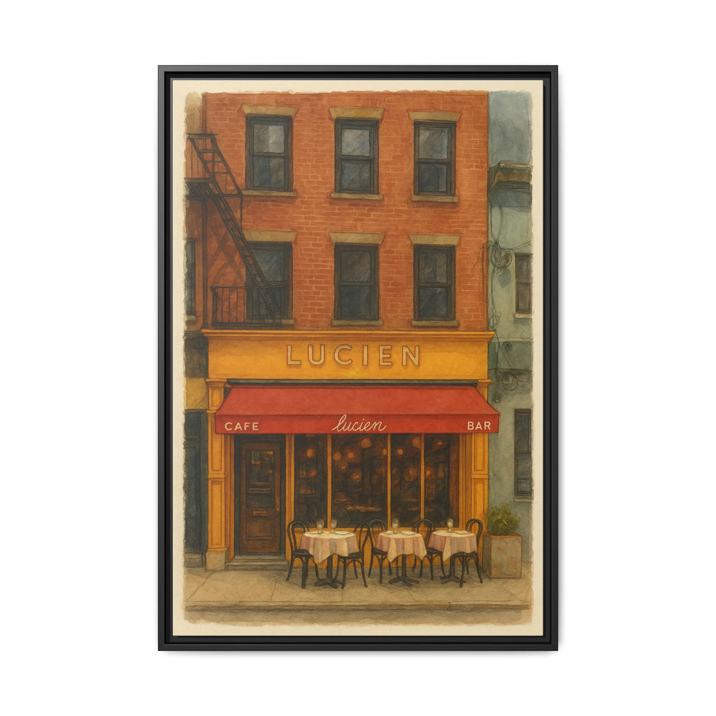 Lucien Restaurant — Restaurant Print | Matte Canvas + Wooden Frame