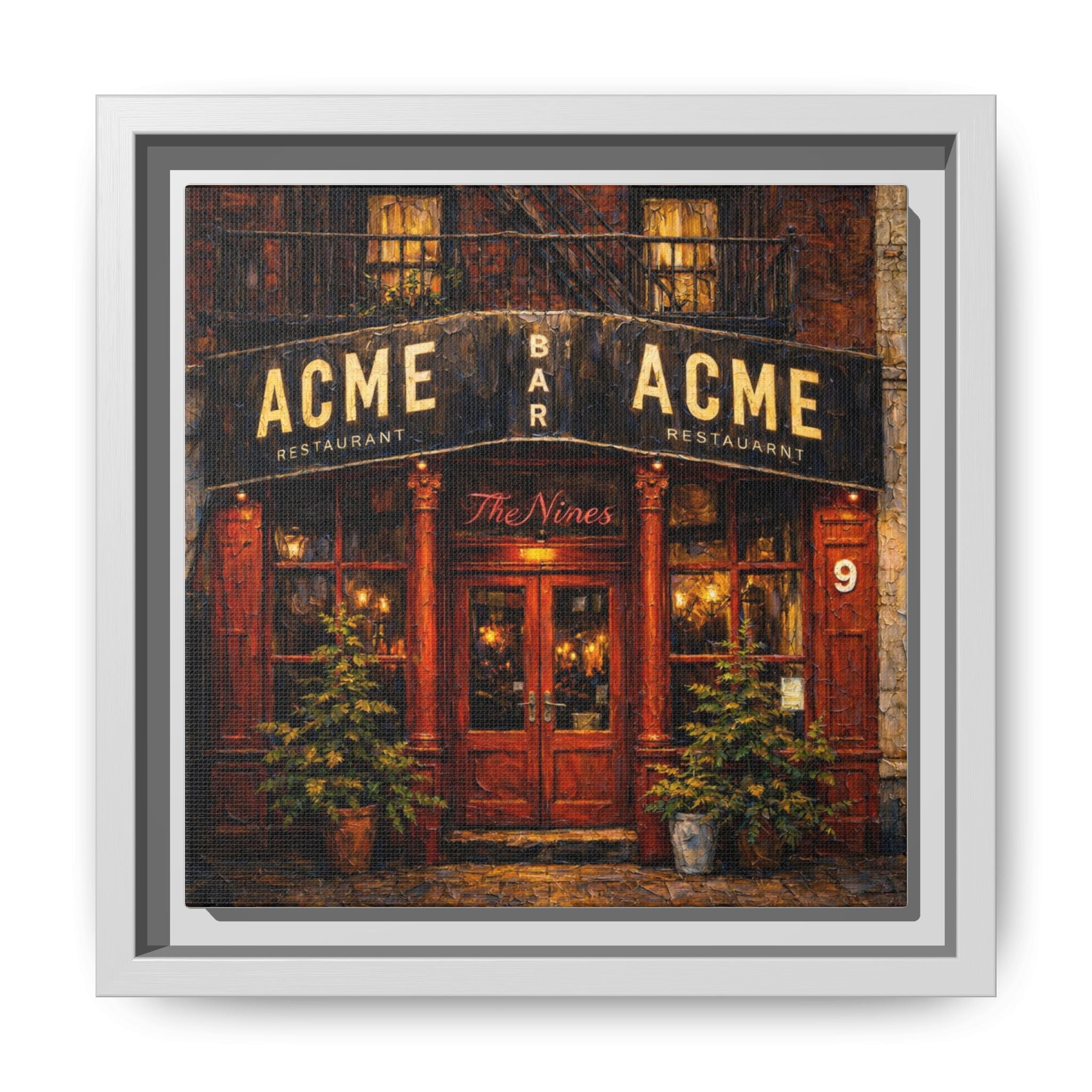 The Nines — Restaurant Print | Matte Canvas + Wooden Frame