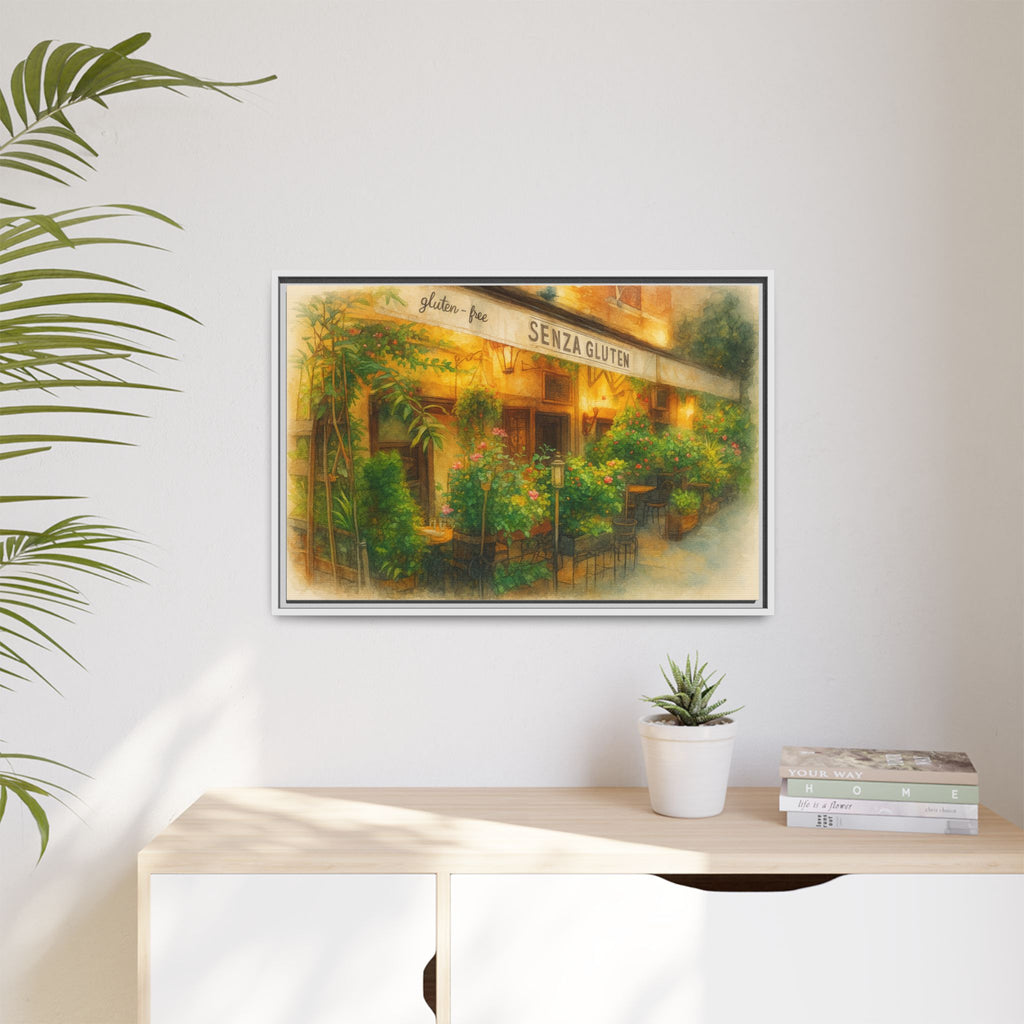 Senza Gluten — Restaurant Print | Matte Canvas + Wooden Frame